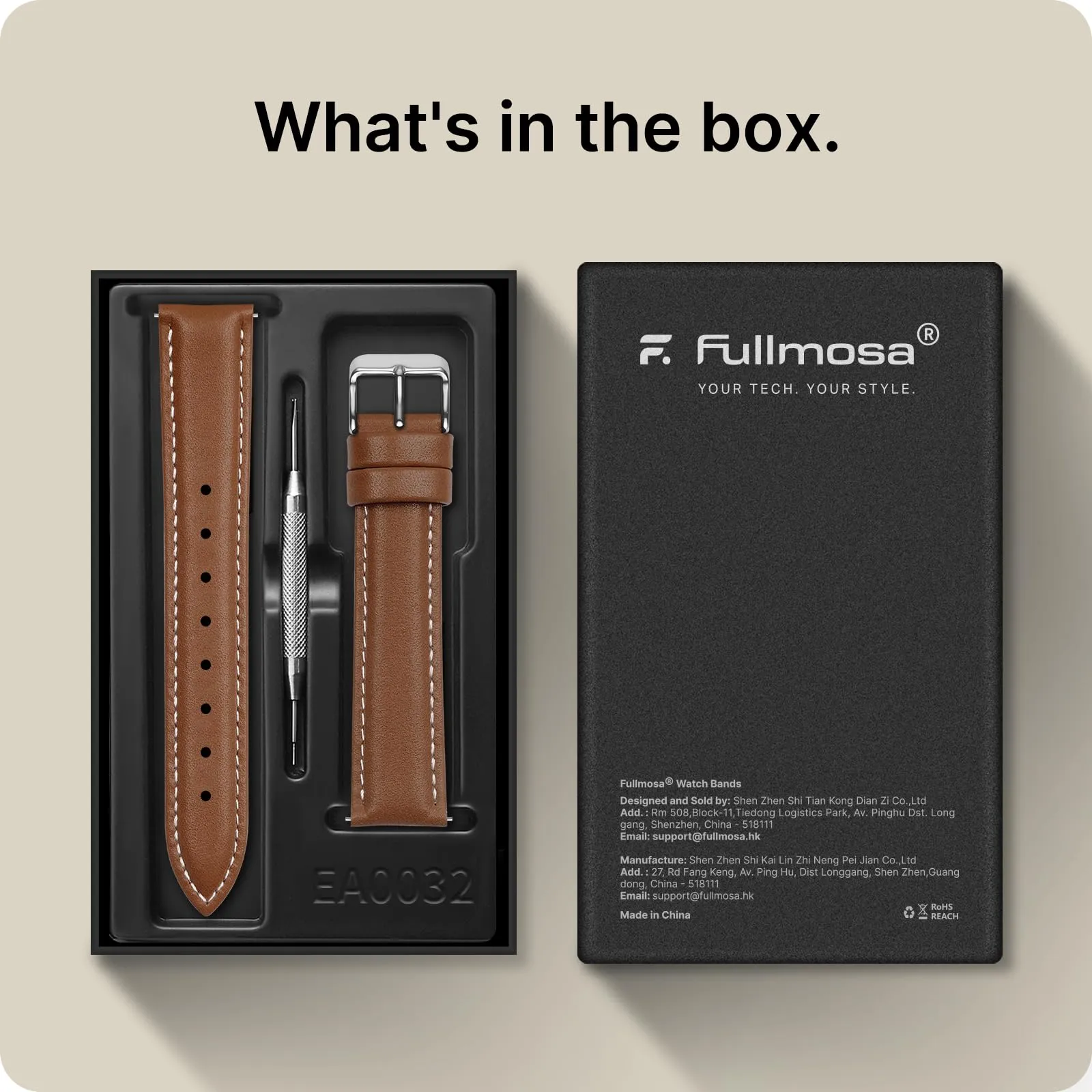 Fullmosa Cinturino per Orologio 18mm in Pelle a Sgancio Rapido, Marrone - immagine 6