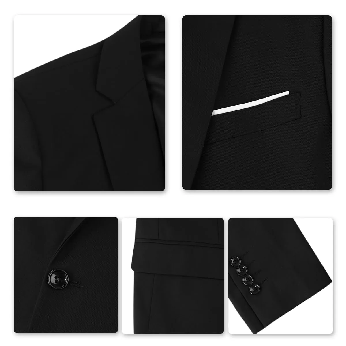 YOUTHUP Abito Uomo 3 Pezzi Slim Fit Blazer Panciotto Pantaloni - immagine 4