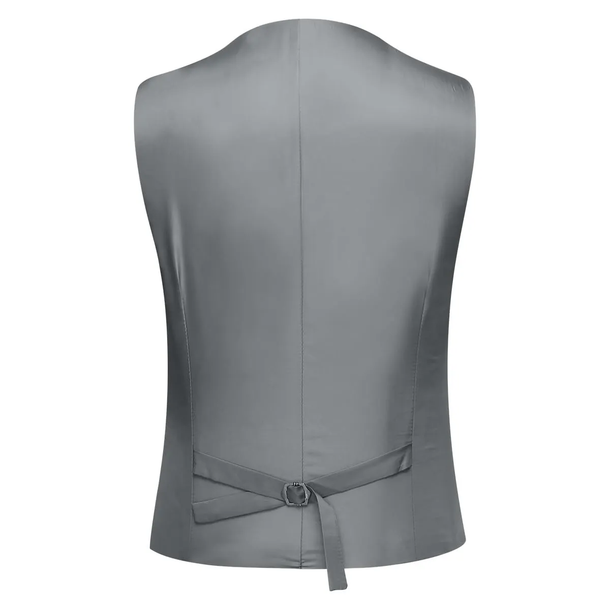 YOUTHUP Abito Uomo 3 Pezzi Slim Fit Blazer Panciotto Pantaloni Grigio Chiaro - immagine 3
