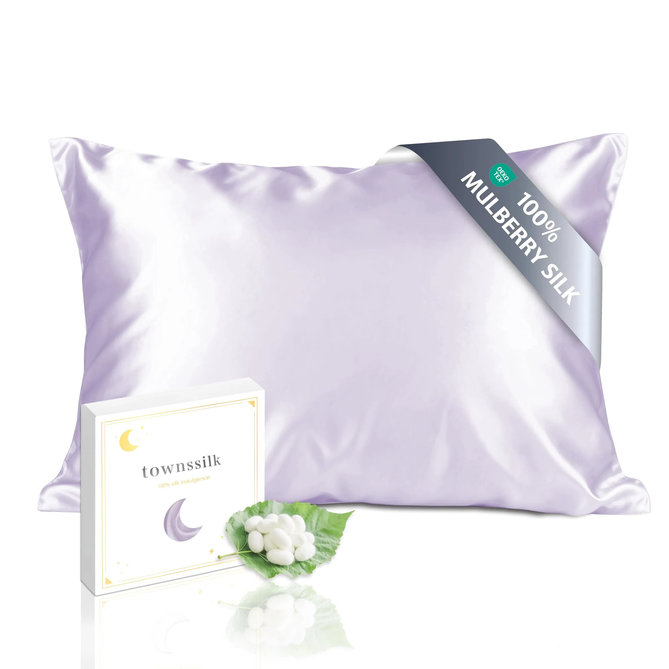 townssilk Federa in Seta di Gelso 19 Momme, Doppia Faccia, 50x75cm, Lavender - immagine 1