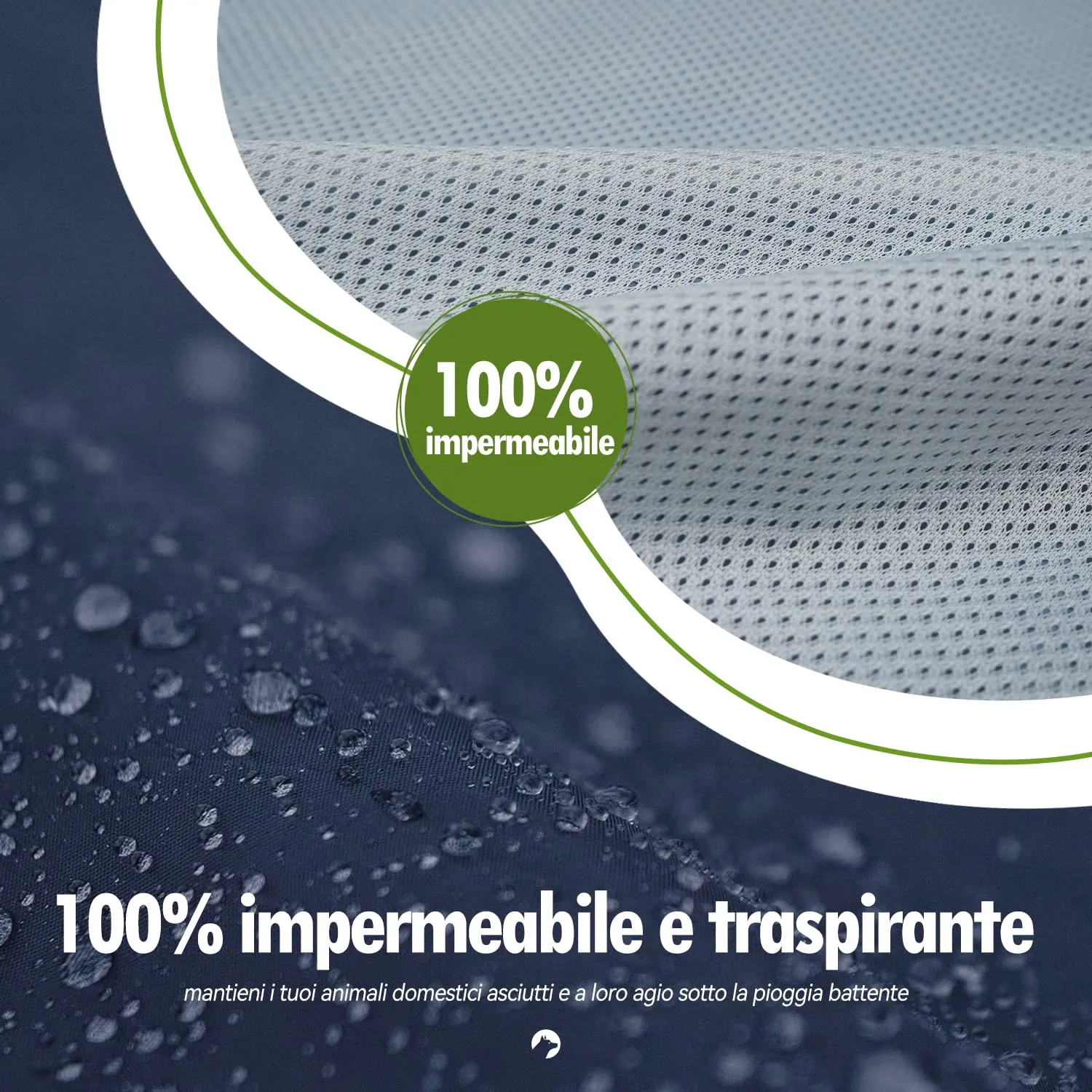 Zellar Impermeabile per Cani con Cappuccio, Foro per Colletto e Strisce Riflettenti, Taglia 3XL, Blu - immagine 2