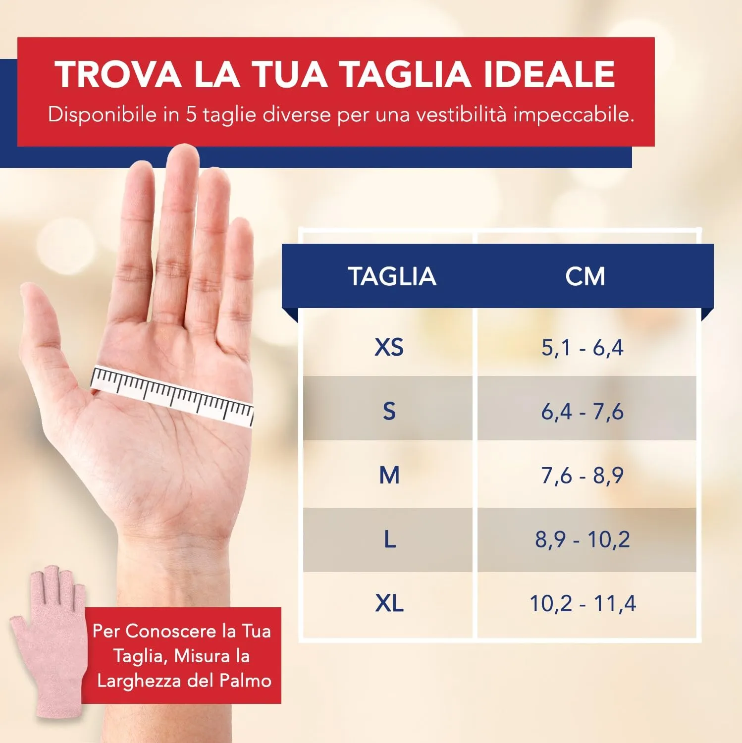 Dr. Arthritis Guanti a Compressione per Artrosi e Tunnel Carpale, Senza Dita, Cotone, Taglia S (1 Paio) - immagine 3