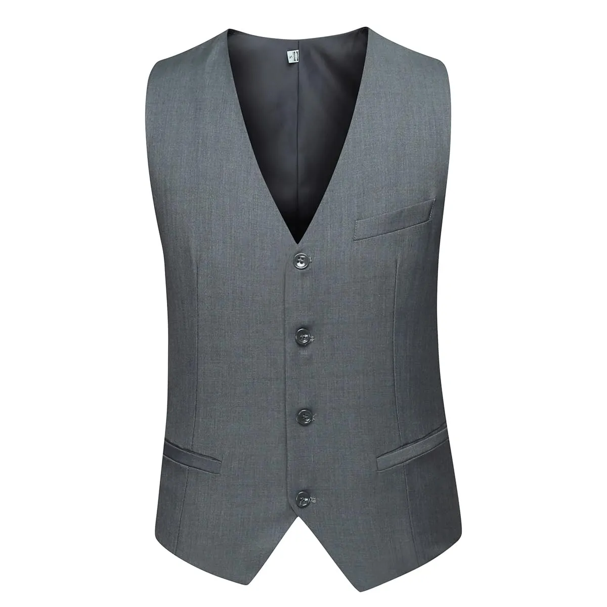 YOUTHUP Abito Uomo 3 Pezzi Slim Fit Blazer Panciotto Pantaloni Grigio Scuro - immagine 2