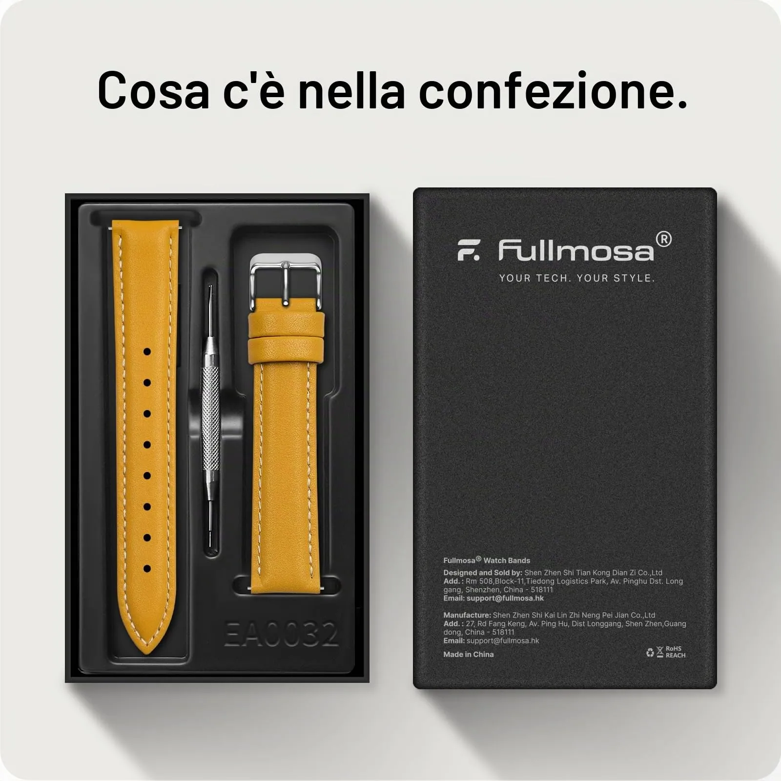 Fullmosa Cinturino in Pelle 22mm a Sgancio Rapido, Zenzero - immagine 6