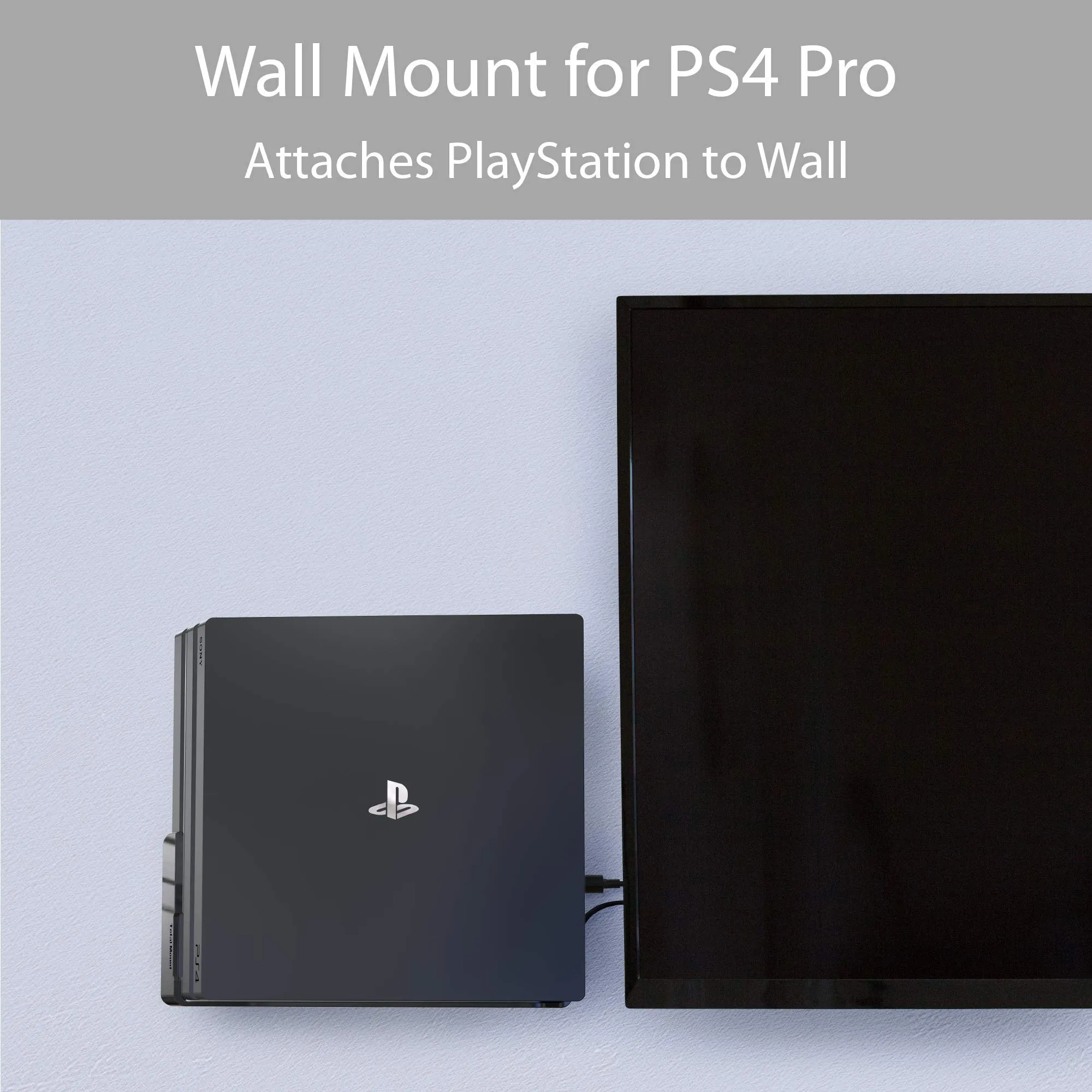 TotalMount Supporto da parete per Sony PlayStation 4 Pro, Nero - immagine 2