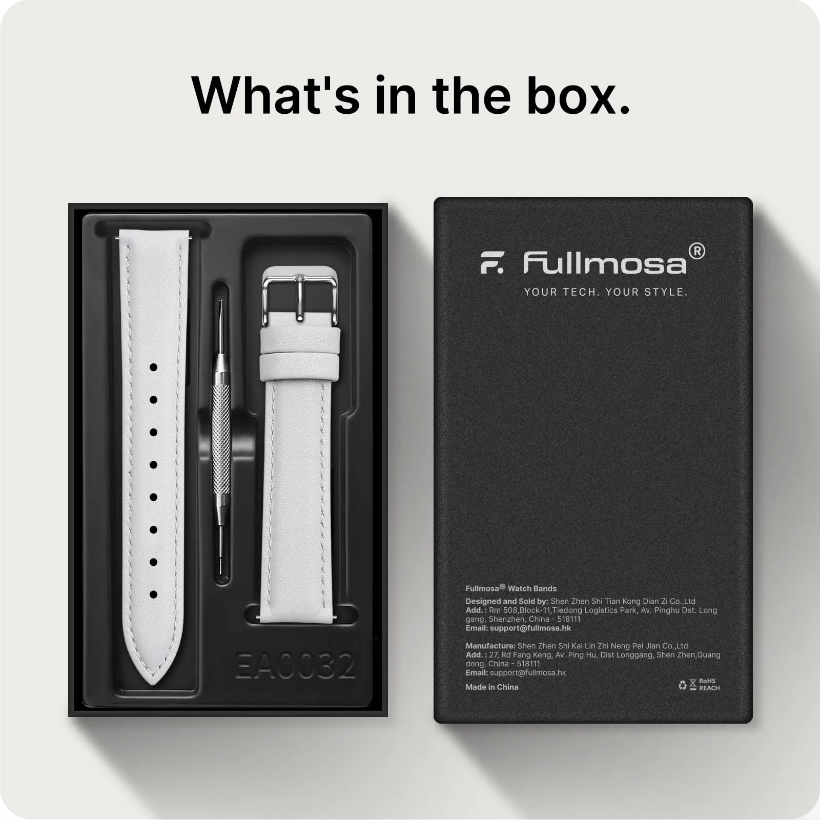 Fullmosa Cinturino per Orologio 18mm in Pelle a Sgancio Rapido, Bianco - immagine 6