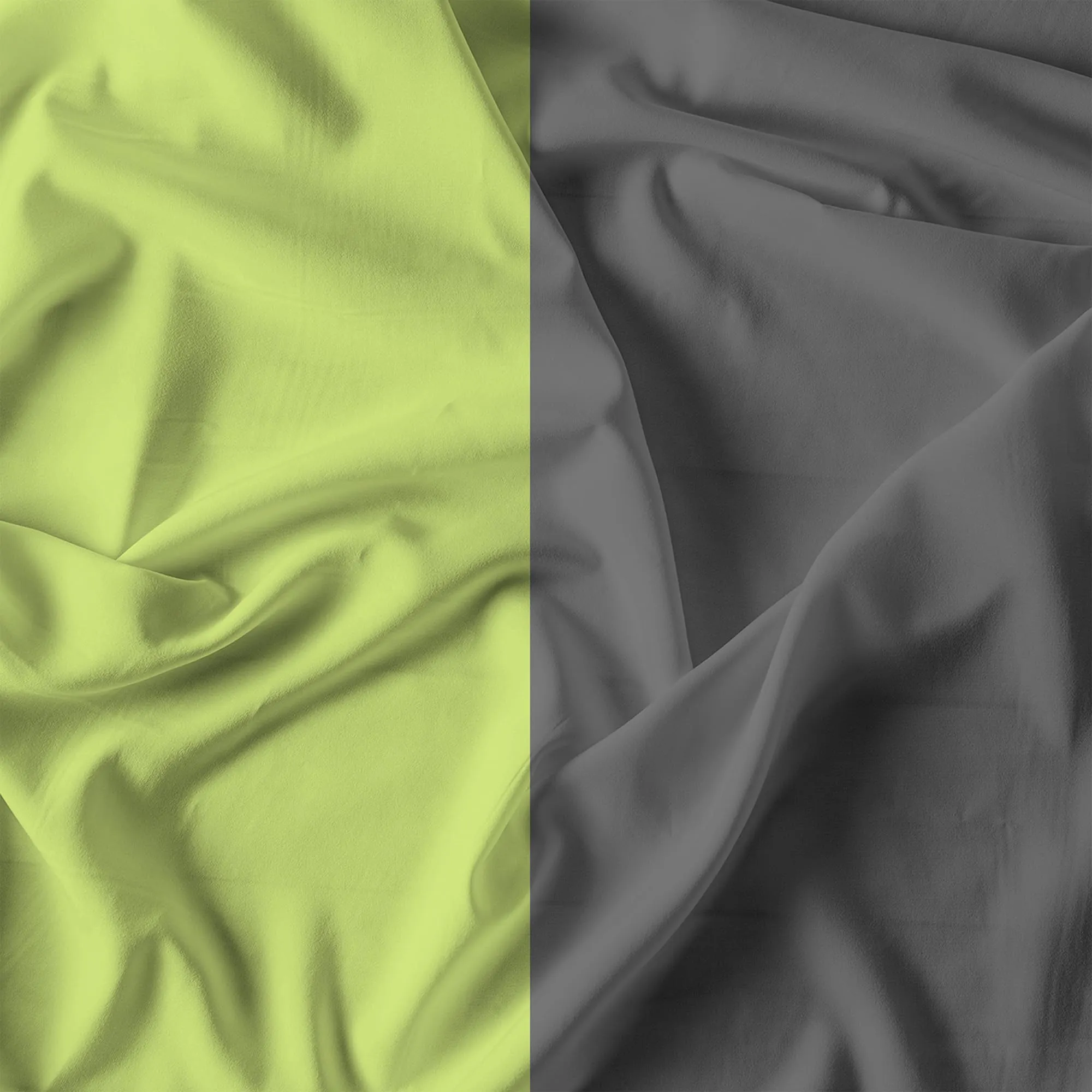 Italian Bed Linen Set Copripiumino 100% Cotone, Singolo, 150x200 cm, Verde Acido/Grigio Scuro - immagine 12