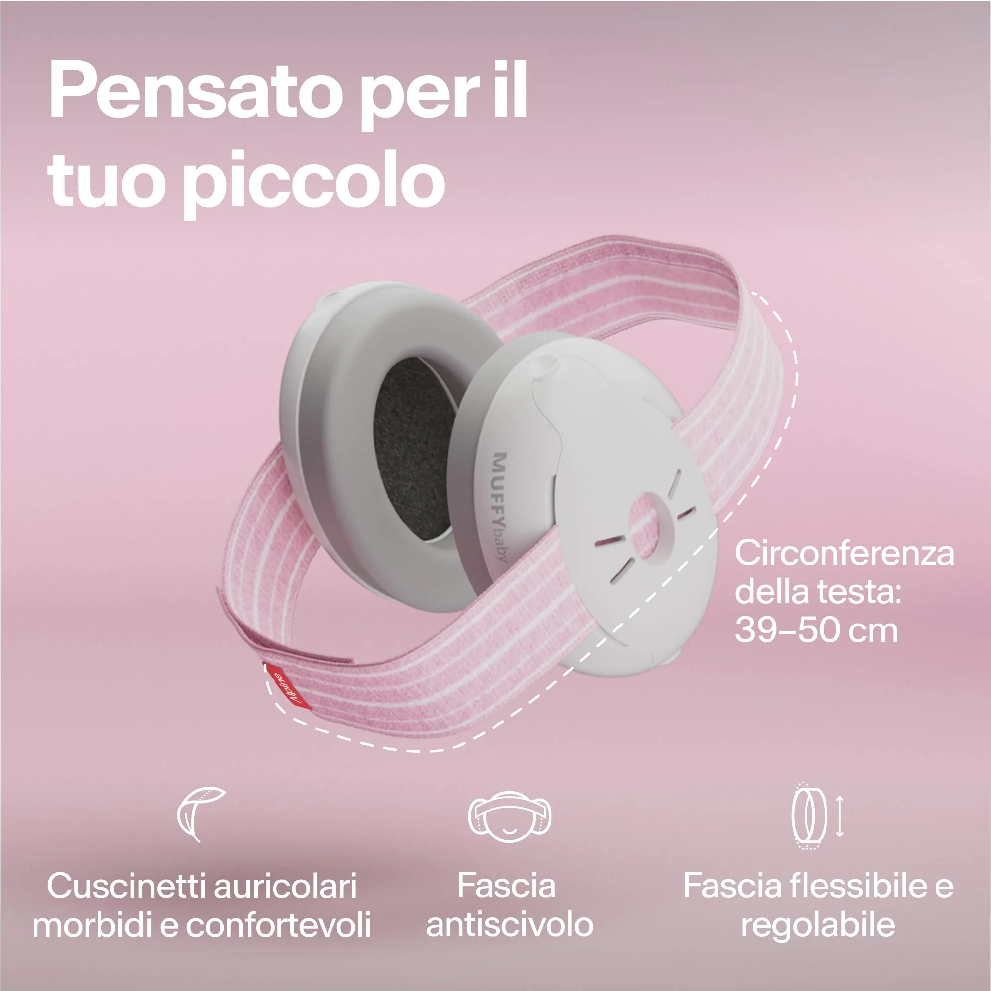 Alpine Muffy Baby Cuffie antirumore per neonati e bambini fino a 36 mesi, Rosa - immagine 3
