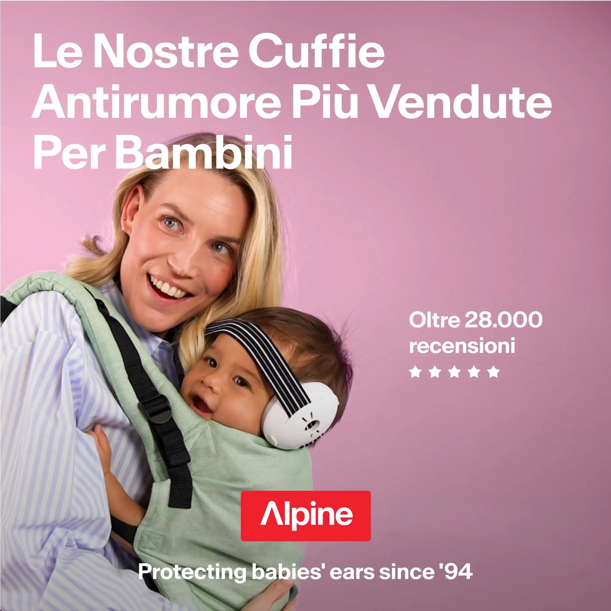 Alpine Muffy Baby Cuffie antirumore per neonati e bambini fino a 36 mesi, Rosa - immagine 9