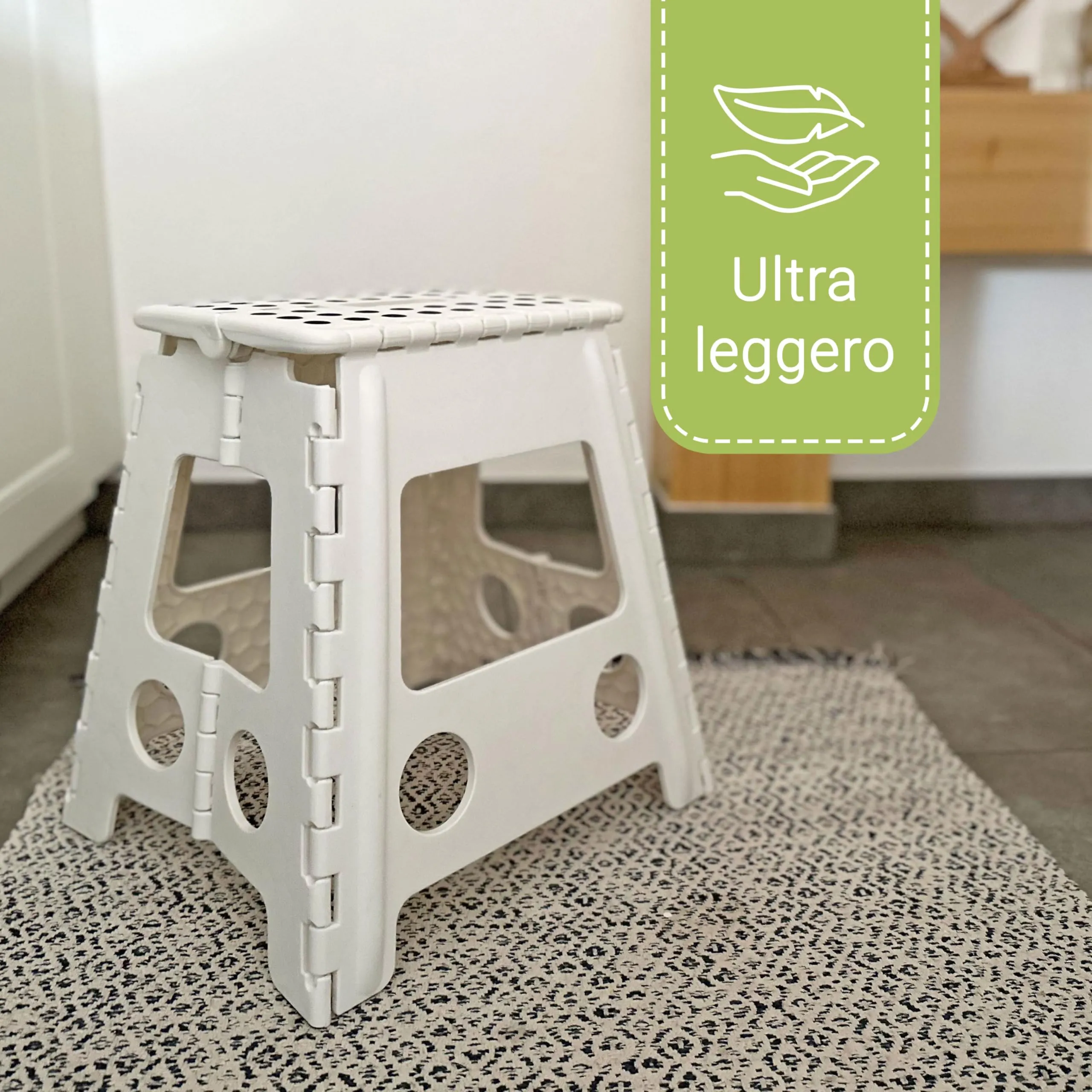 ZOLLNER Sgabello pieghevole, 39 cm, Bianco - immagine 5
