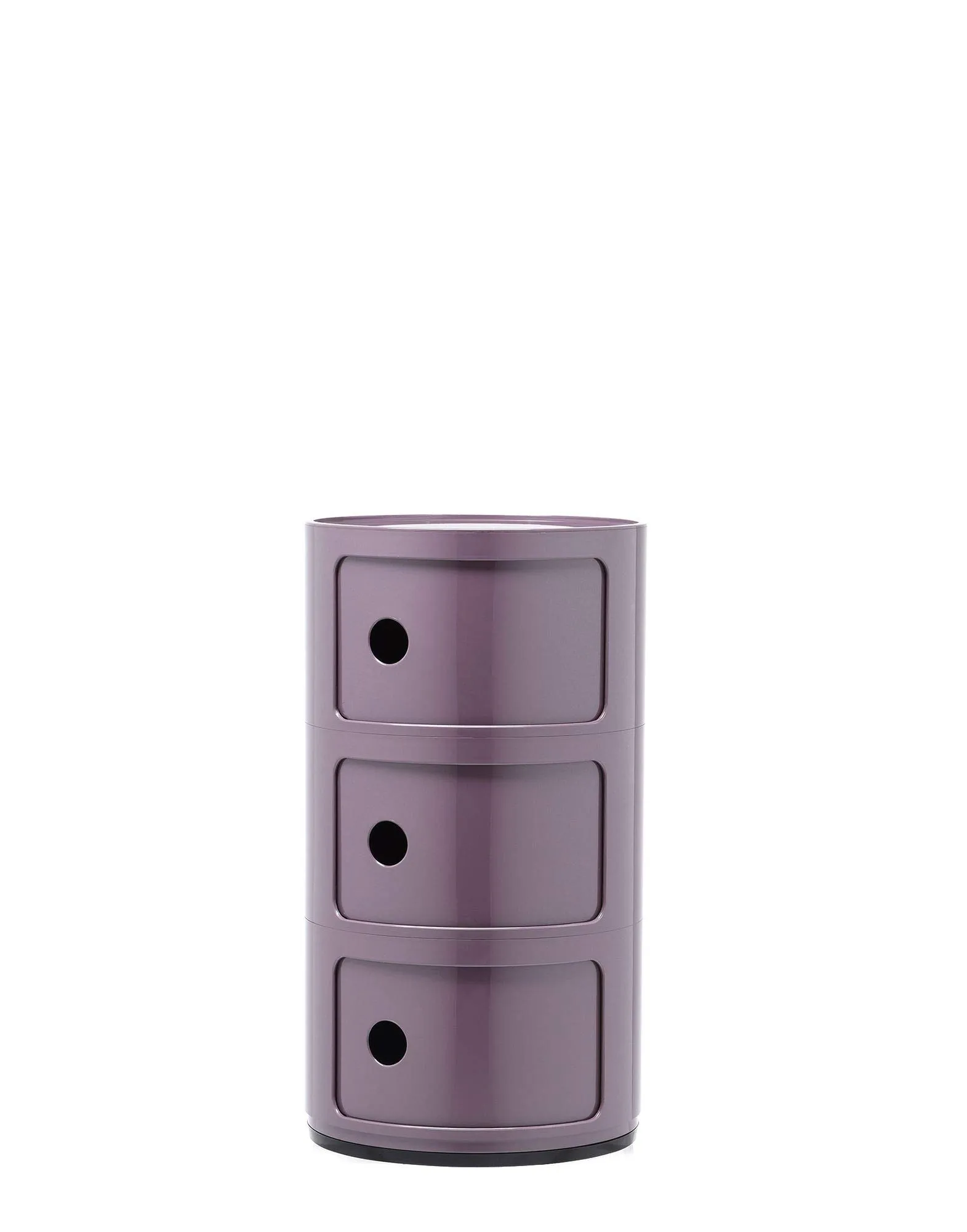 Kartell Componibili Container 3 Elements, ABS, Round Base, Viola, 32 x 32 x 59 cm - immagine 1