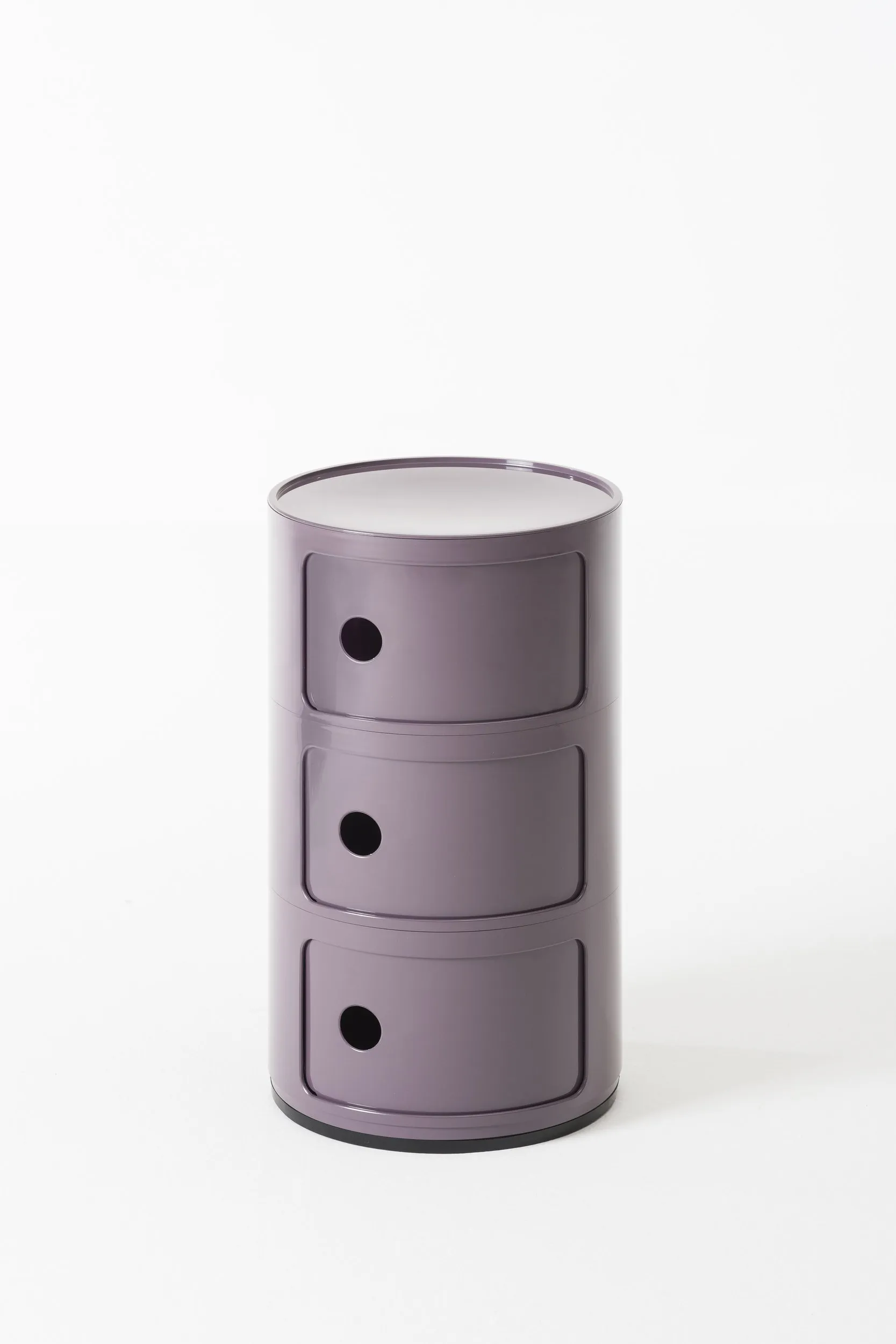 Kartell Componibili Container 3 Elements, ABS, Round Base, Viola, 32 x 32 x 59 cm - immagine 4