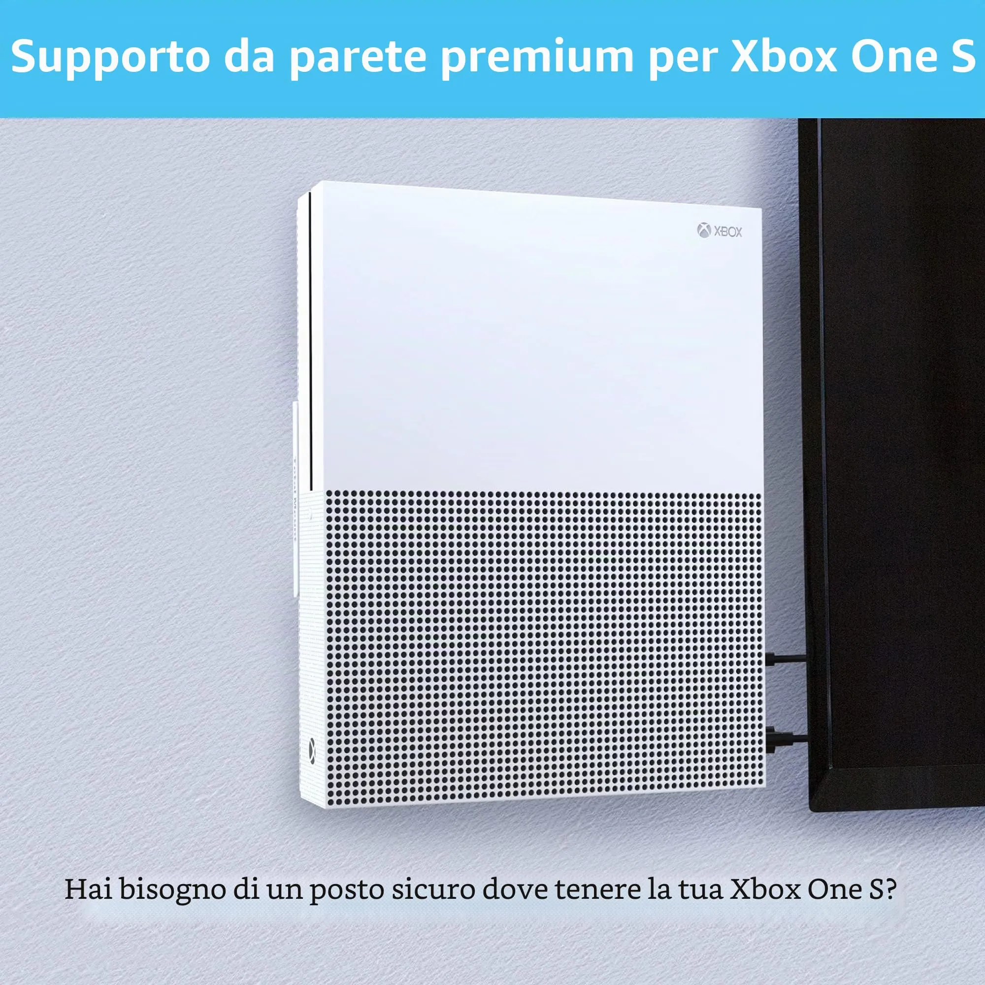 TotalMount Supporto da parete per Microsoft Xbox One S, Bianco - immagine 2