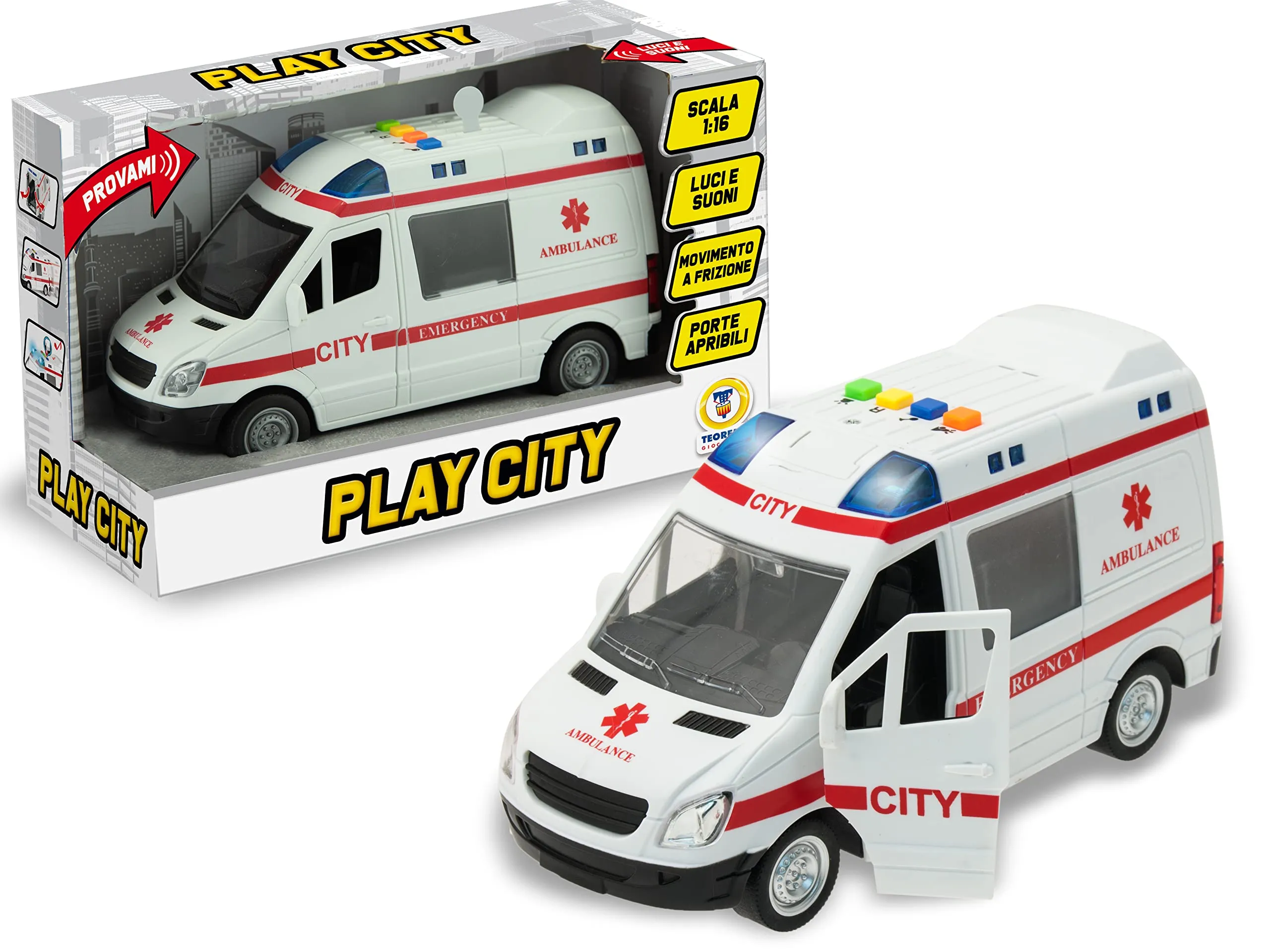 Teorema Giocattoli Ambulanza Giocattolo con Luci e Suoni, Scala 1:16 - immagine 4
