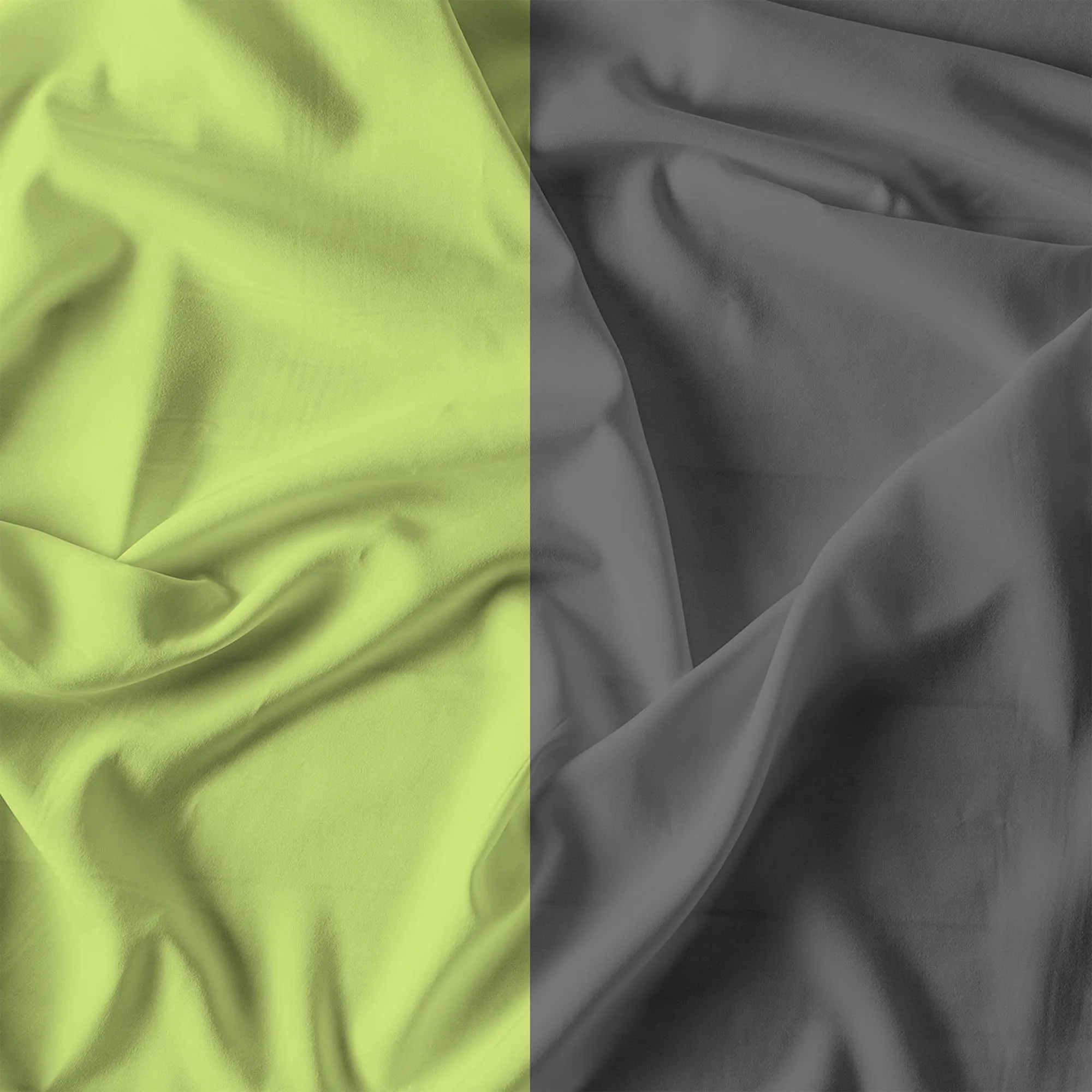 Italian Bed Linen Set Copripiumino 100% Cotone, Matrimoniale, 250x200 cm, Verde Acido/Grigio Scuro - immagine 12