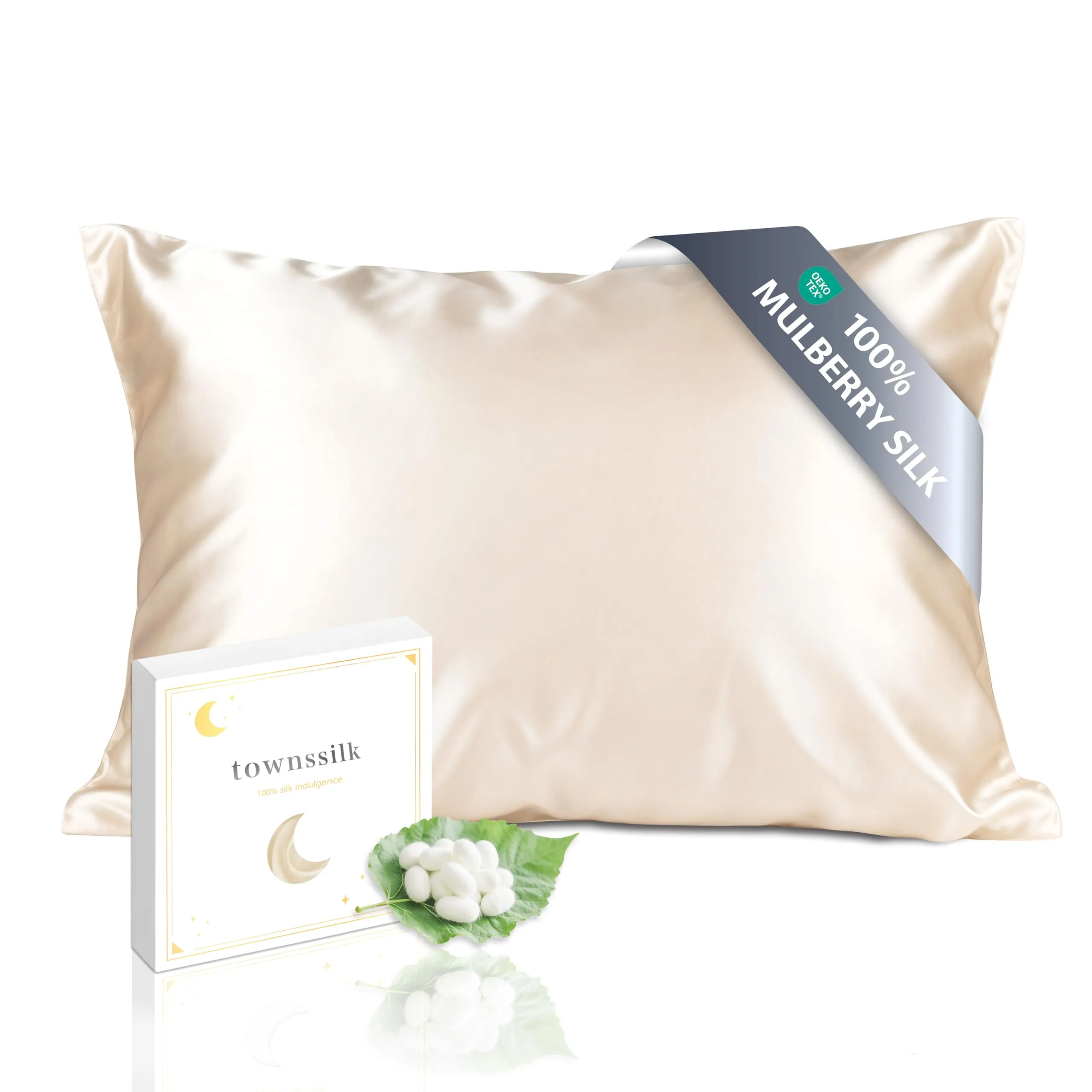 townssilk Federa in Seta di Gelso 19 Momme, Doppia Faccia, 50x75cm, Tortora - immagine 1