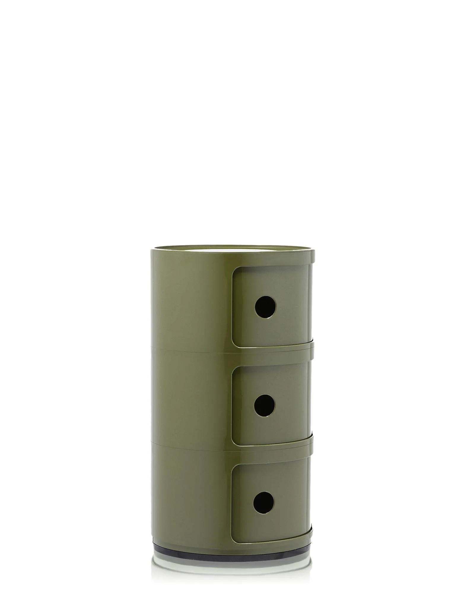Kartell Componibili Storage Unit, 3 Elements, ABS, Round Base, Green, 32 x 32 x 59 cm - immagine 4