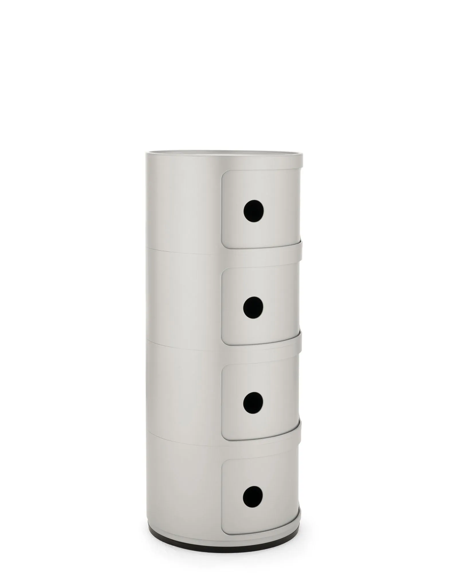 Kartell Componibili Contenitore 4 Elementi, Base Tonda, ABS, Argento, 32 x 32 x 77 cm - immagine 4