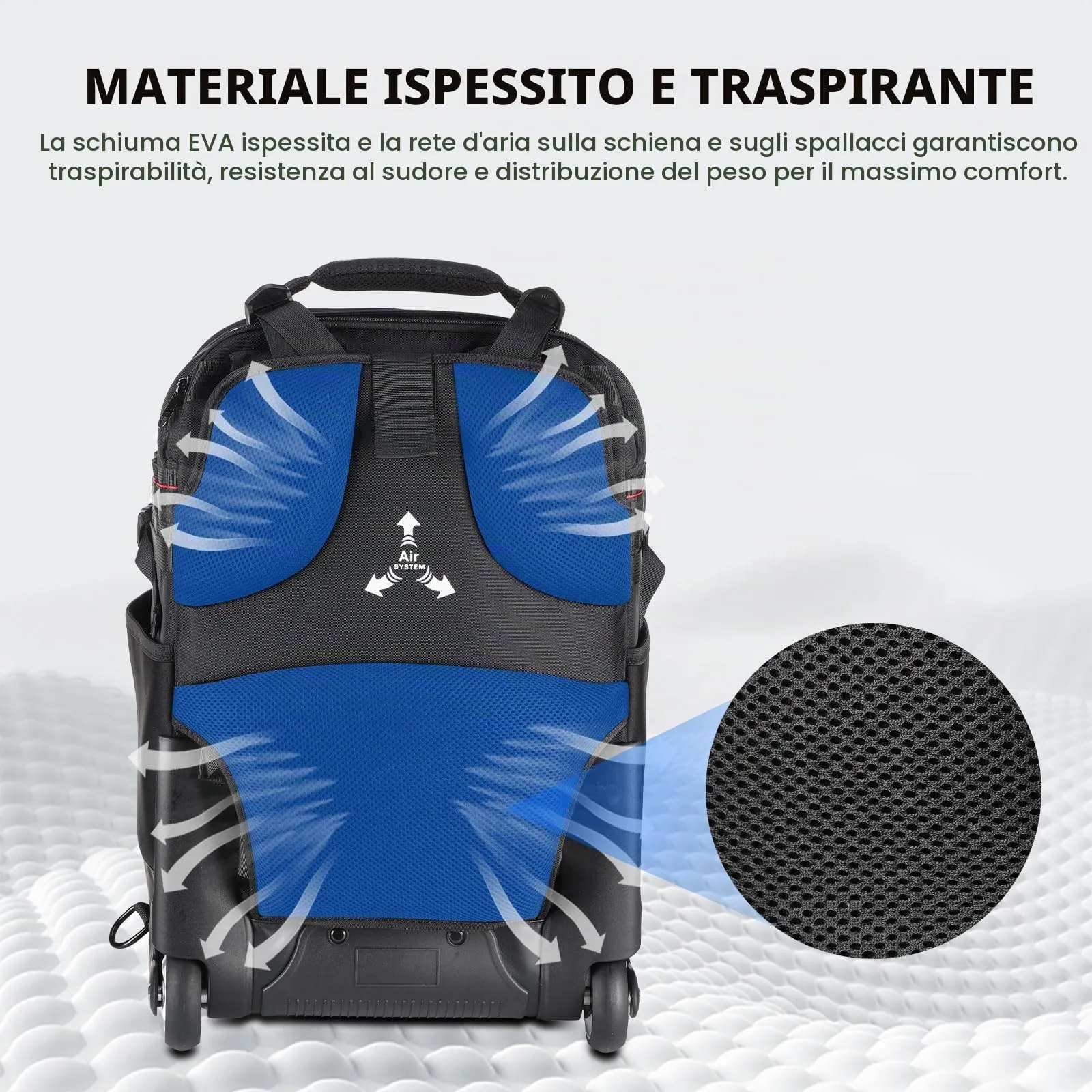 Neewer Zaino 2-in-1 con Ruote per Fotocamera SLR/DSLR, Resistente all'Acqua e Antiurto - immagine 6