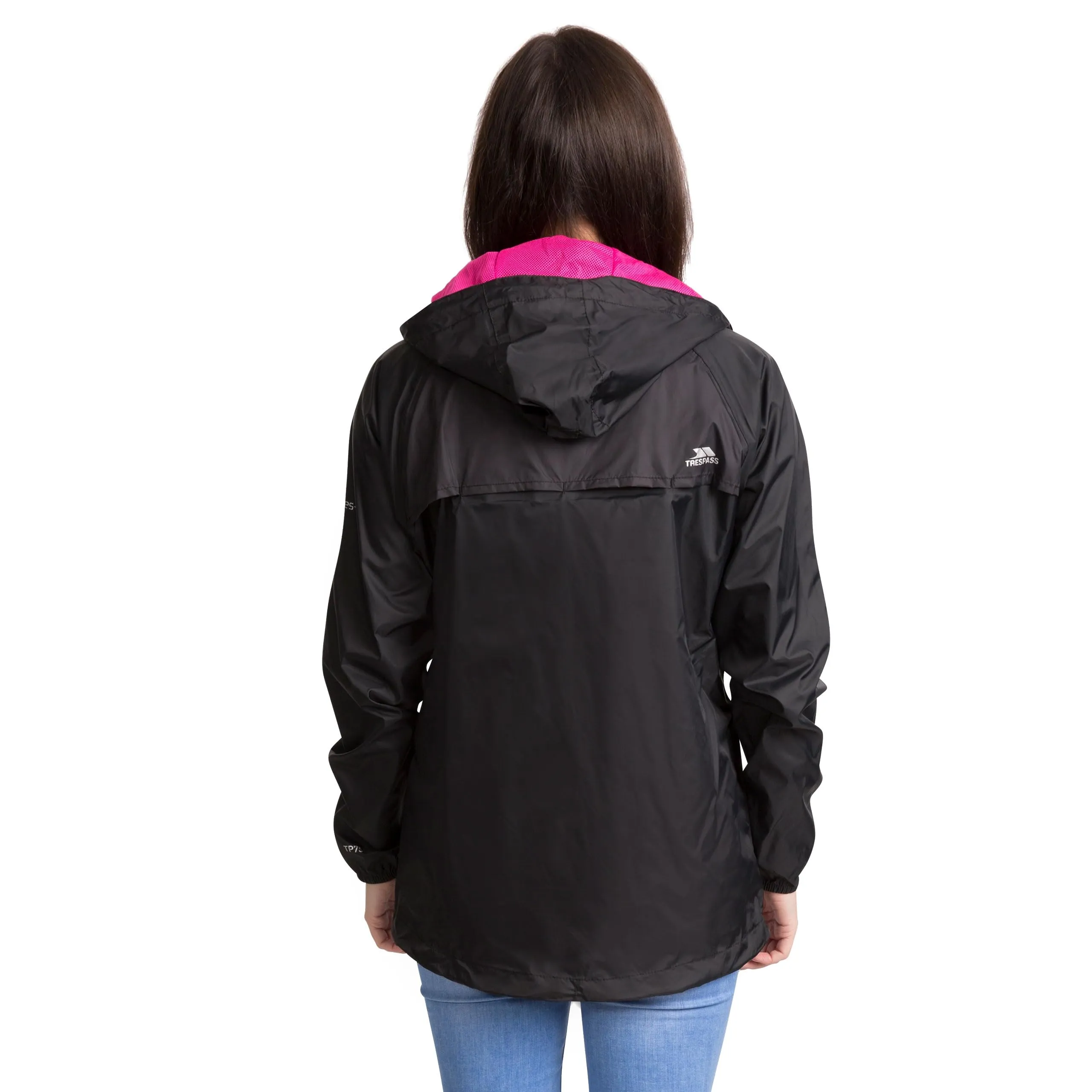 Trespass Qikpac Giacca Impermeabile da Donna - Nero/Pink - XL - immagine 4