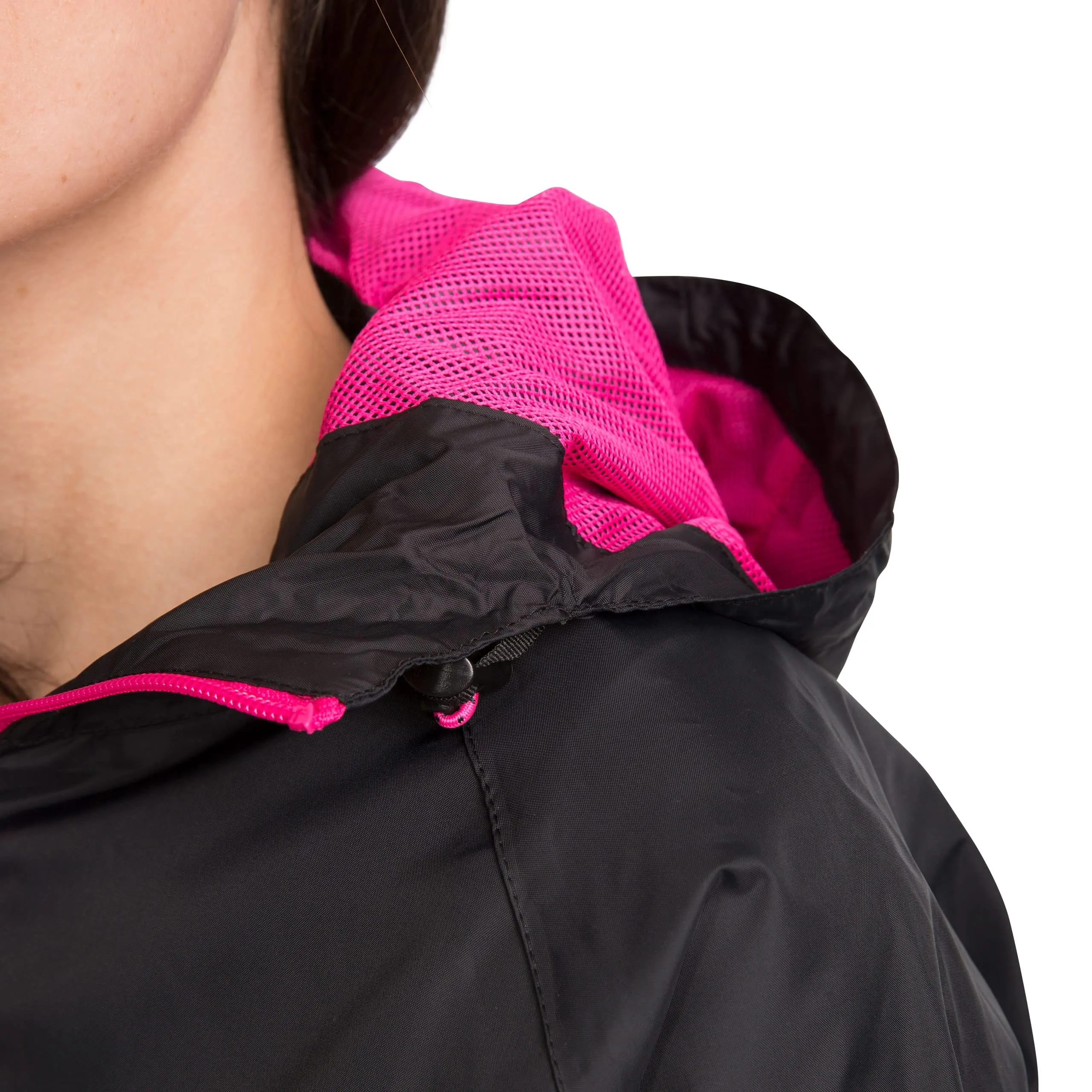Trespass Qikpac Giacca Impermeabile da Donna - Nero/Pink - XL - immagine 6