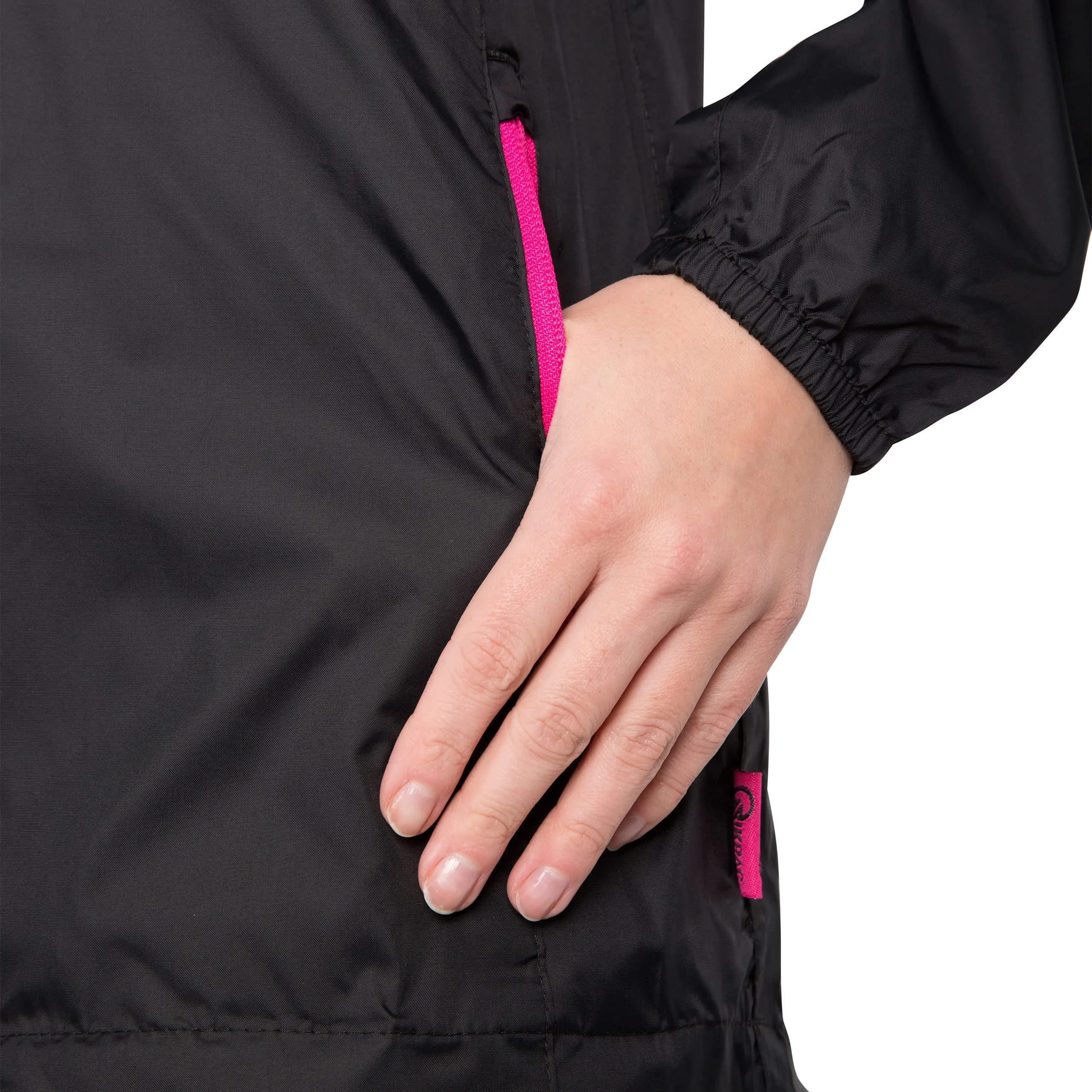 Trespass Qikpac Giacca Impermeabile da Donna - Nero/Pink - XL - immagine 7