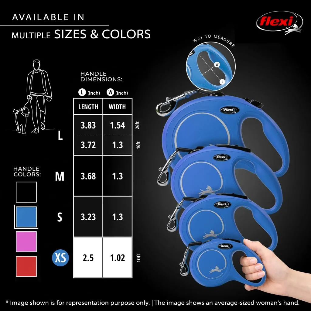 Flexi Guinzaglio Retrattile Classico (Tape), 3 m, Extra Piccolo, Blu - immagine 6