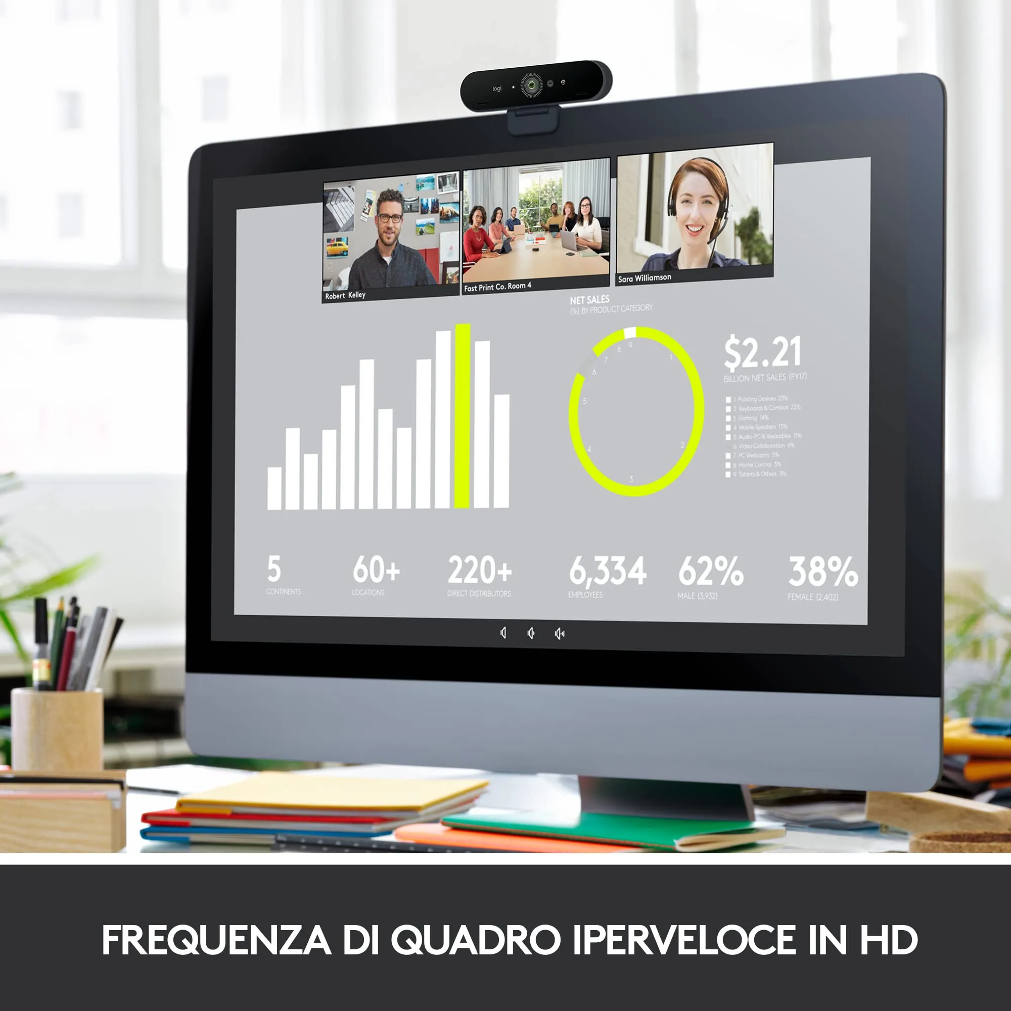 Logitech Brio Stream 4K HD Webcam - Graphite - immagine 10