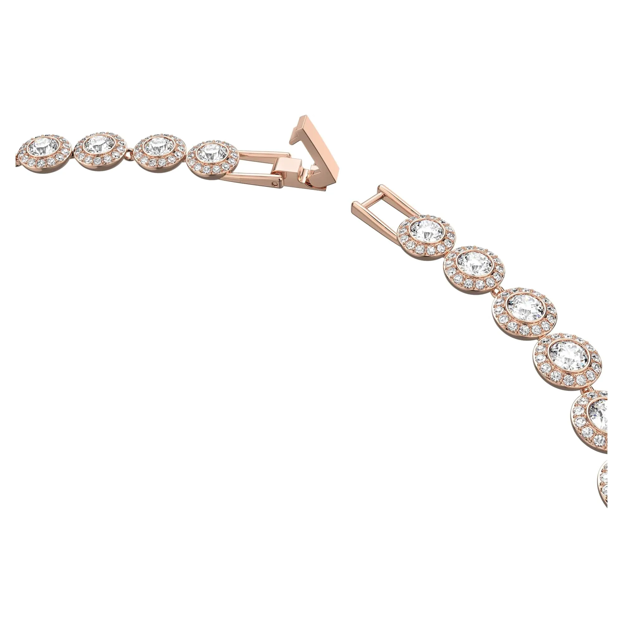 Swarovski Una Angelic Tennis Necklace, Round Cut, Medium, White, Rose Gold Plated - immagine 3