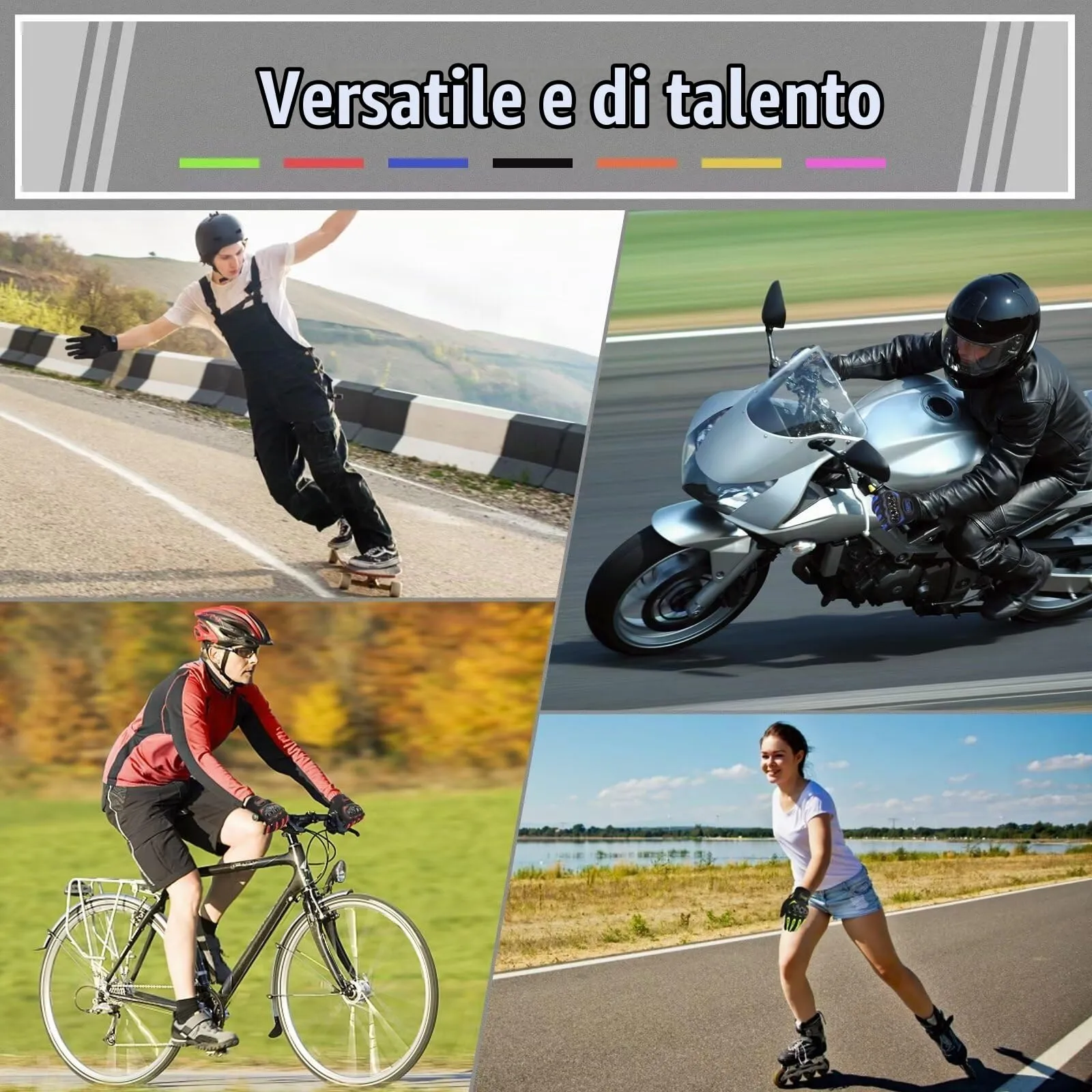 COFIT Guanti da Moto Touchscreen - Nero, L - immagine 6