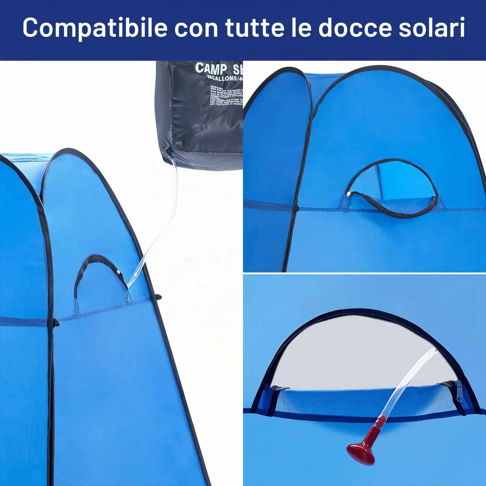 Wolfwise Tenda Pop-Up per Campeggio, Doccia, Spogliatoio e WC, 120 x 120 x 190 cm, Blu - immagine 3
