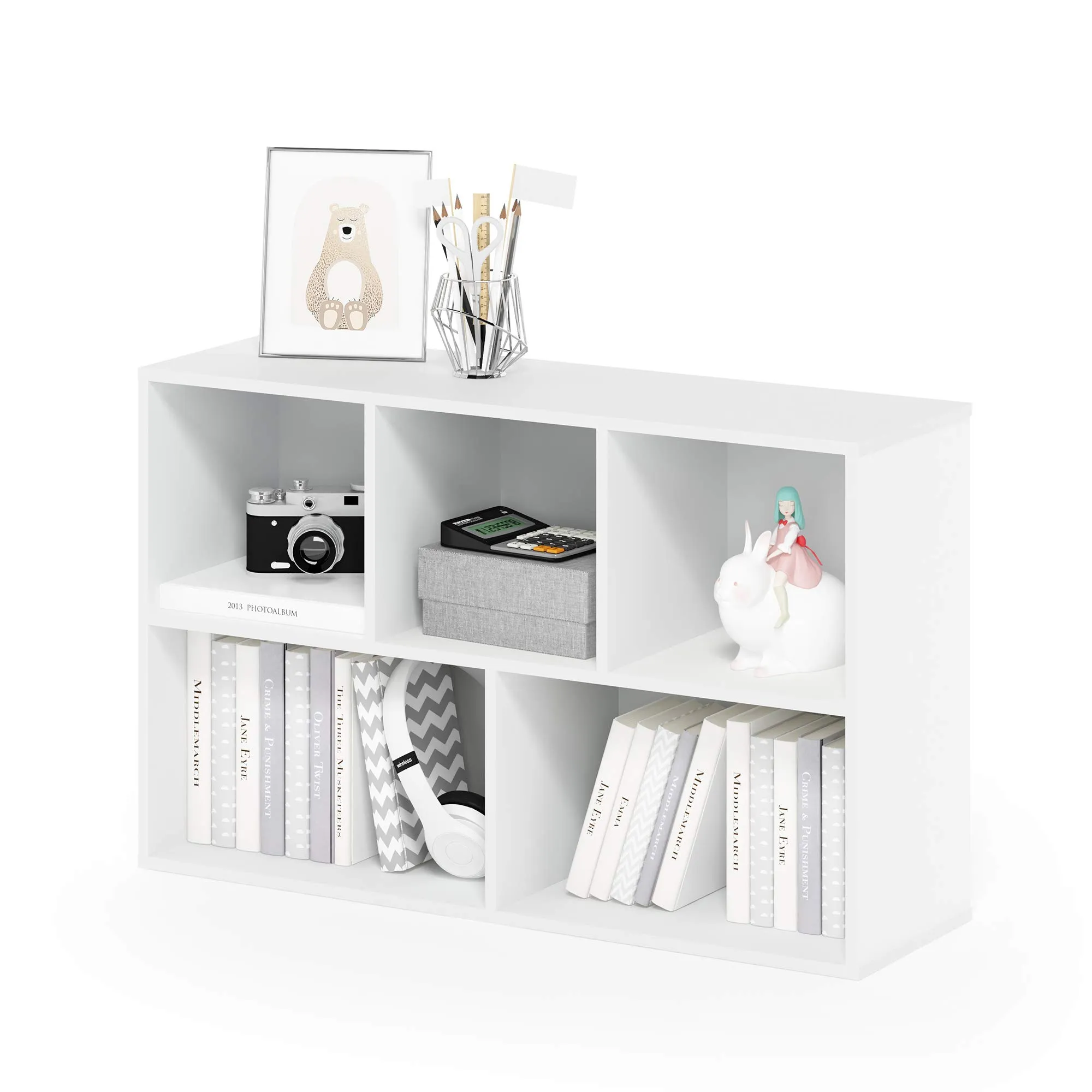 Furinno Luder Scaffale aperto reversibile a 5 cubi, Bianco - immagine 1