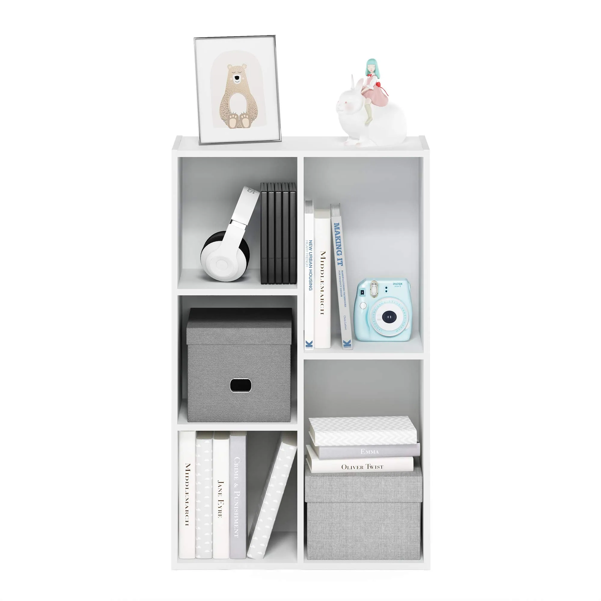 Furinno Luder Scaffale aperto reversibile a 5 cubi, Bianco - immagine 6