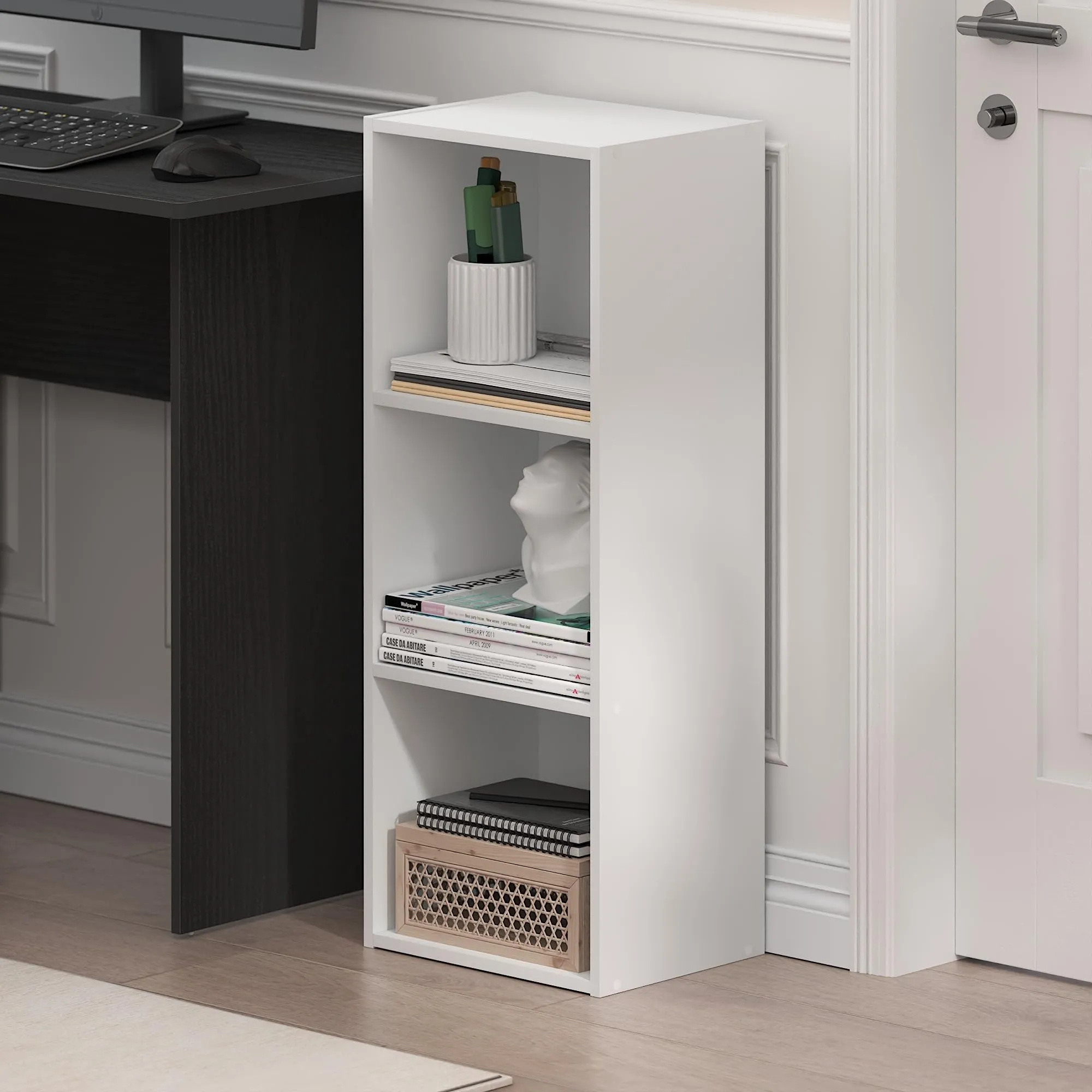 Furinno Luder Libreria a 3 ripiani, Bianca - immagine 2
