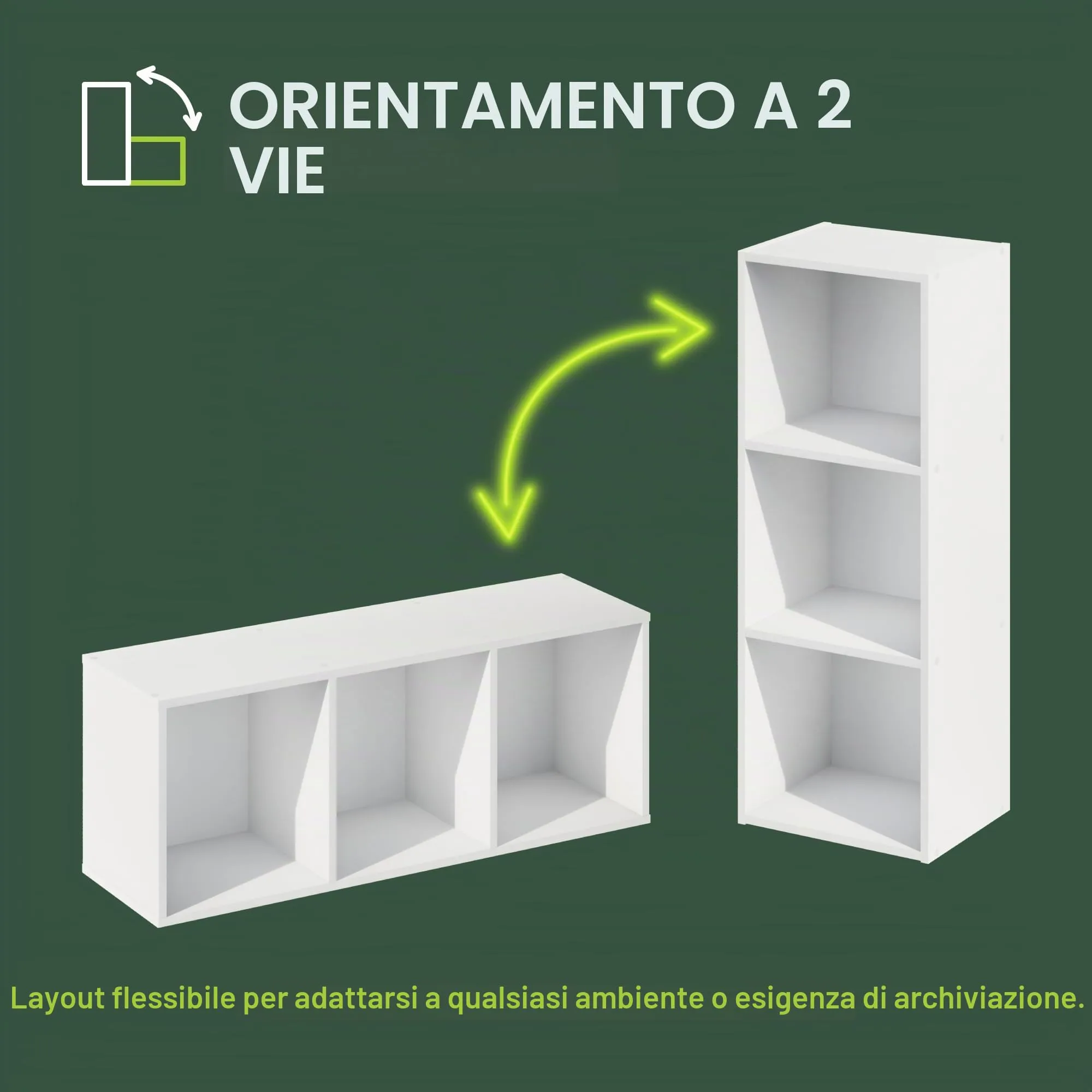 Furinno Luder Libreria a 3 ripiani, Bianca - immagine 5