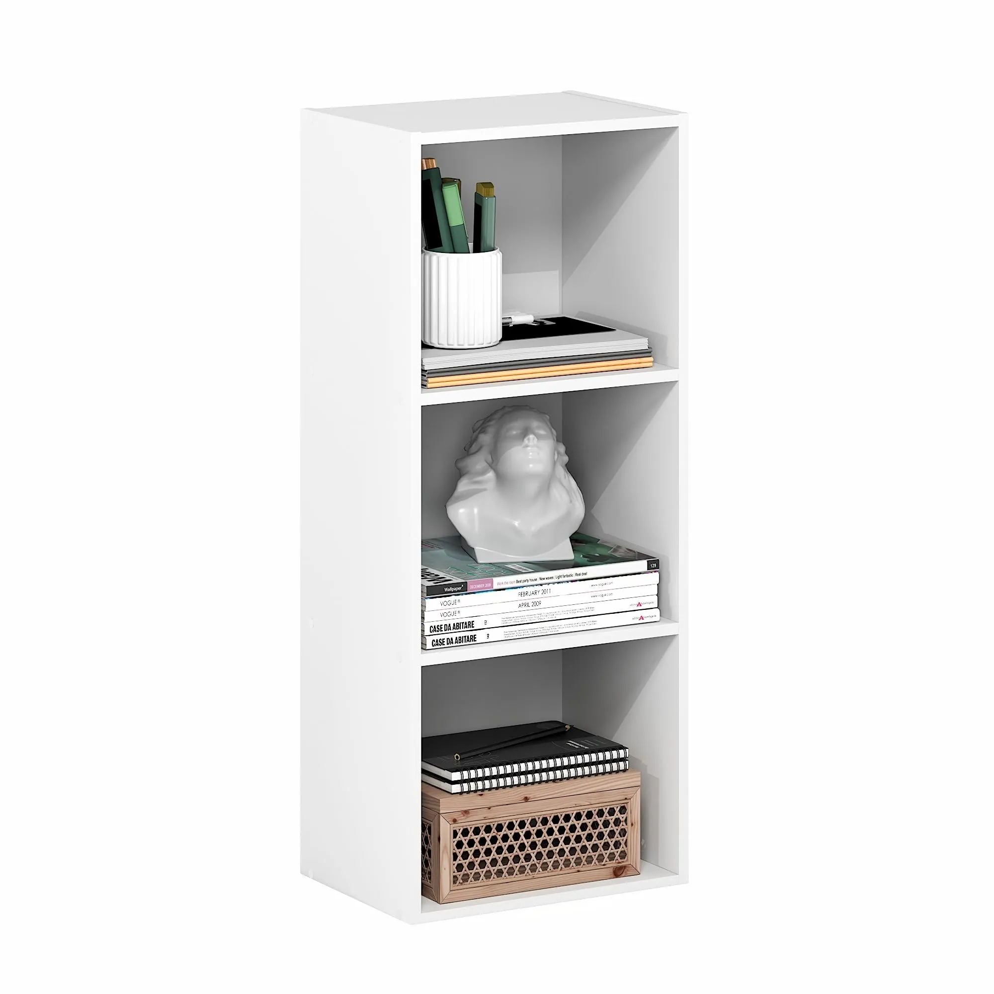 Furinno Luder Libreria a 3 ripiani, Bianca - immagine 6