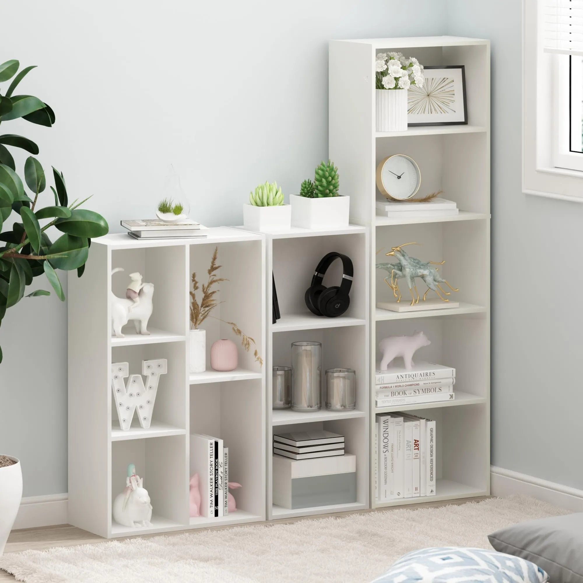 Furinno Luder Libreria a 3 ripiani, Bianca - immagine 9