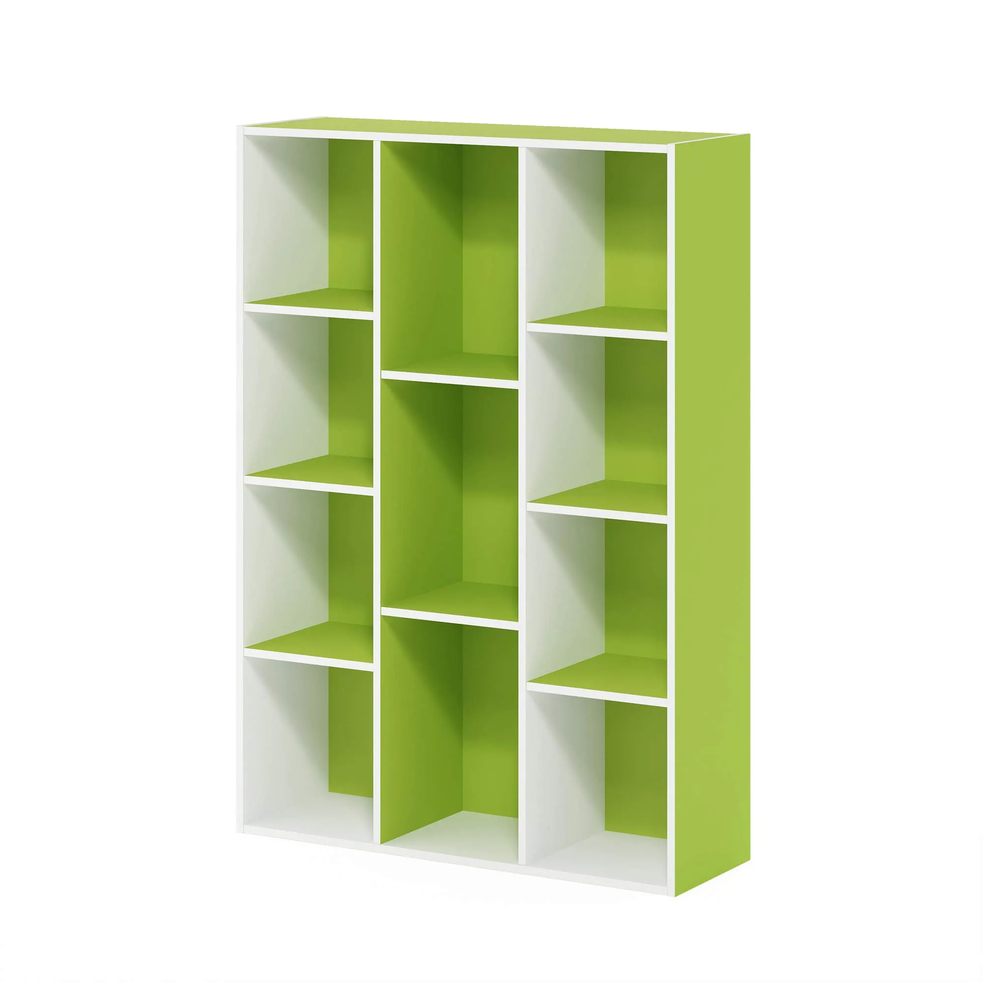Furinno Luder Libreria reversibile a 11 cubi, Bianco/Verde - immagine 6