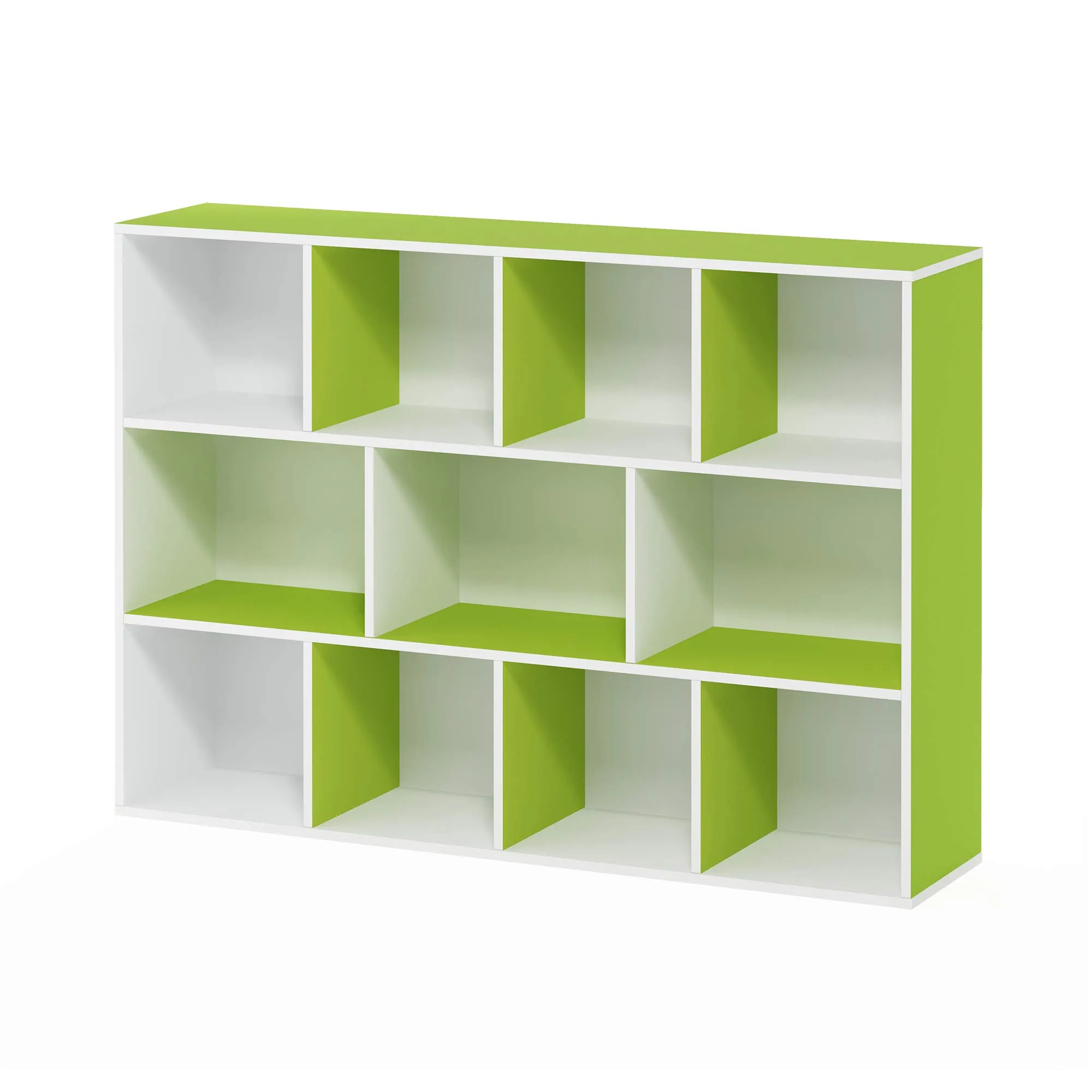 Furinno Luder Libreria reversibile a 11 cubi, Bianco/Verde - immagine 7