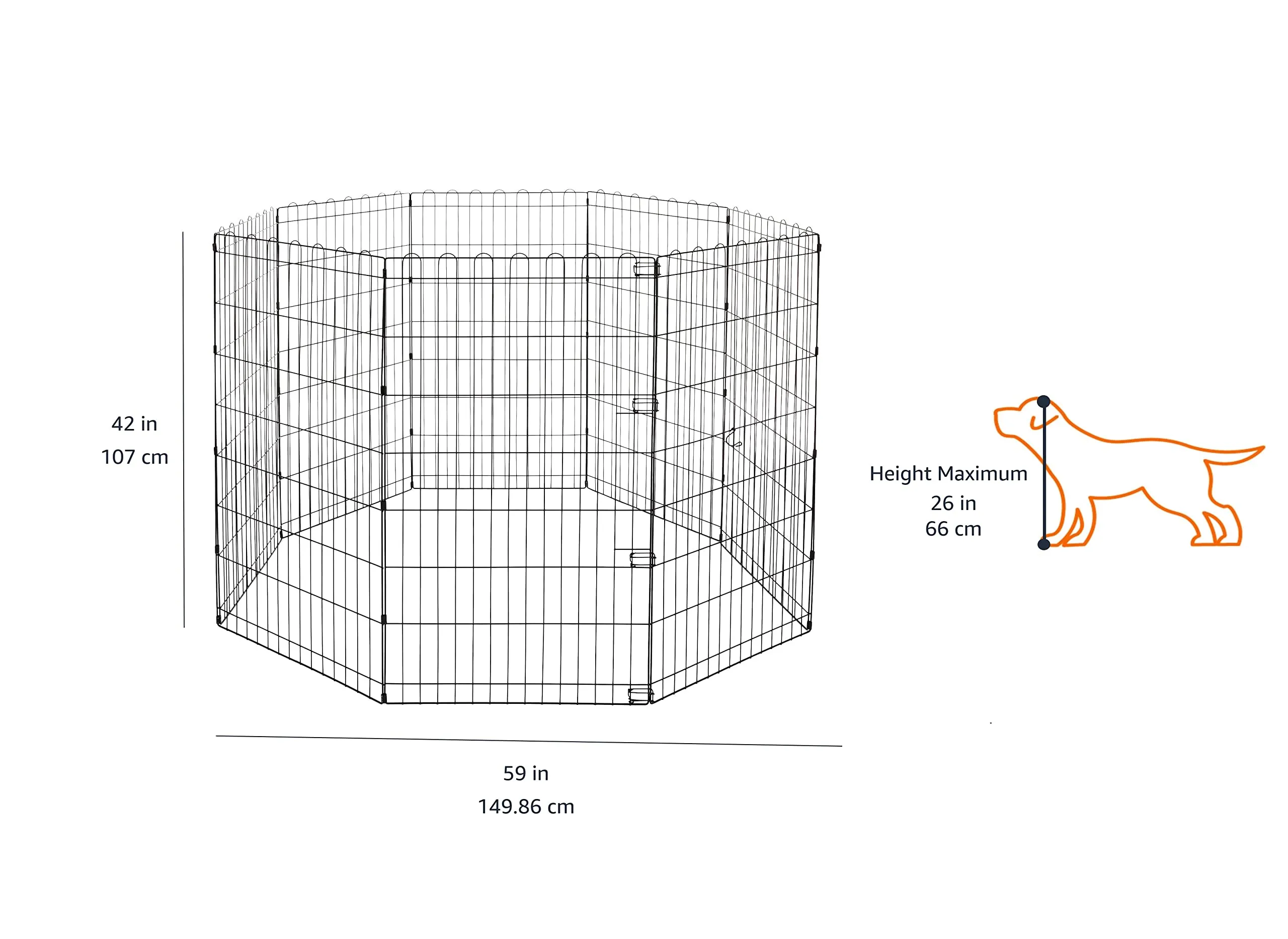 Amazon Basics Box per Esercizi per Cani e Animali Domestici in Metallo Pieghevole, 107 cm - immagine 4
