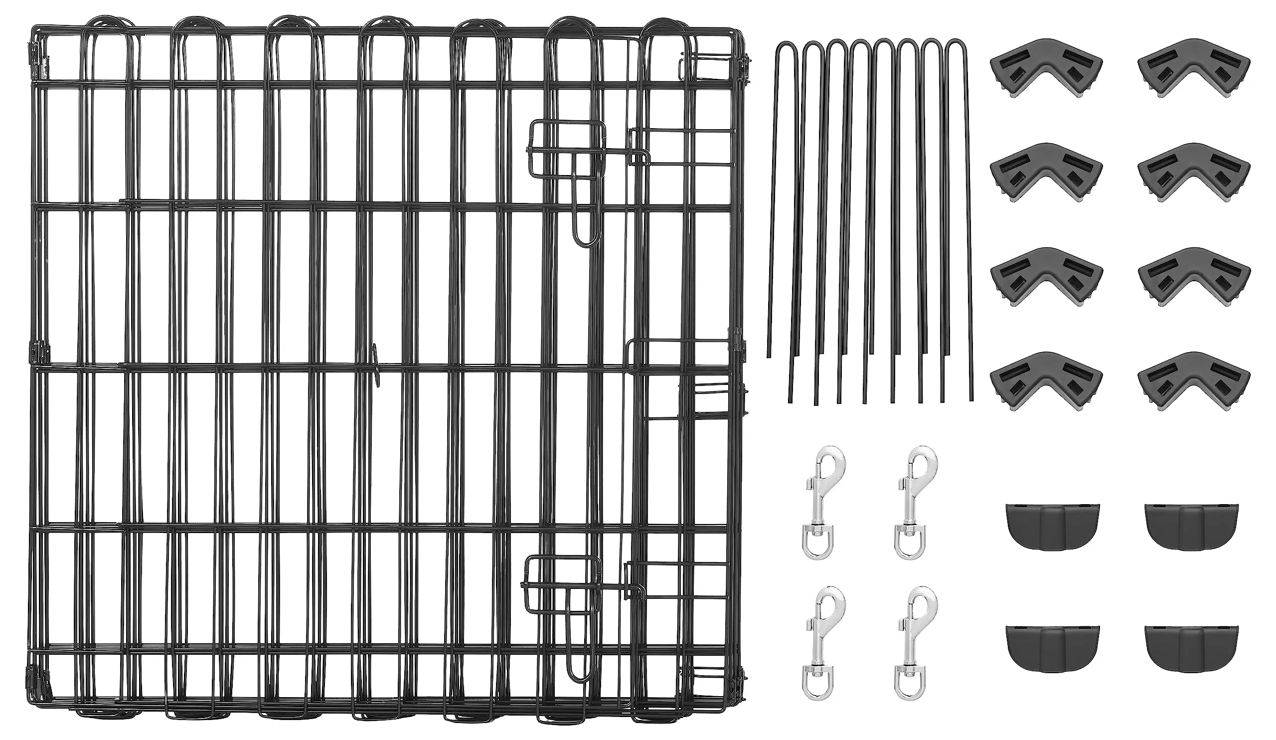 Amazon Basics Recinto per Cani da Interno, Ottagonale Pieghevole in Metallo, 61 cm, Nero - immagine 4