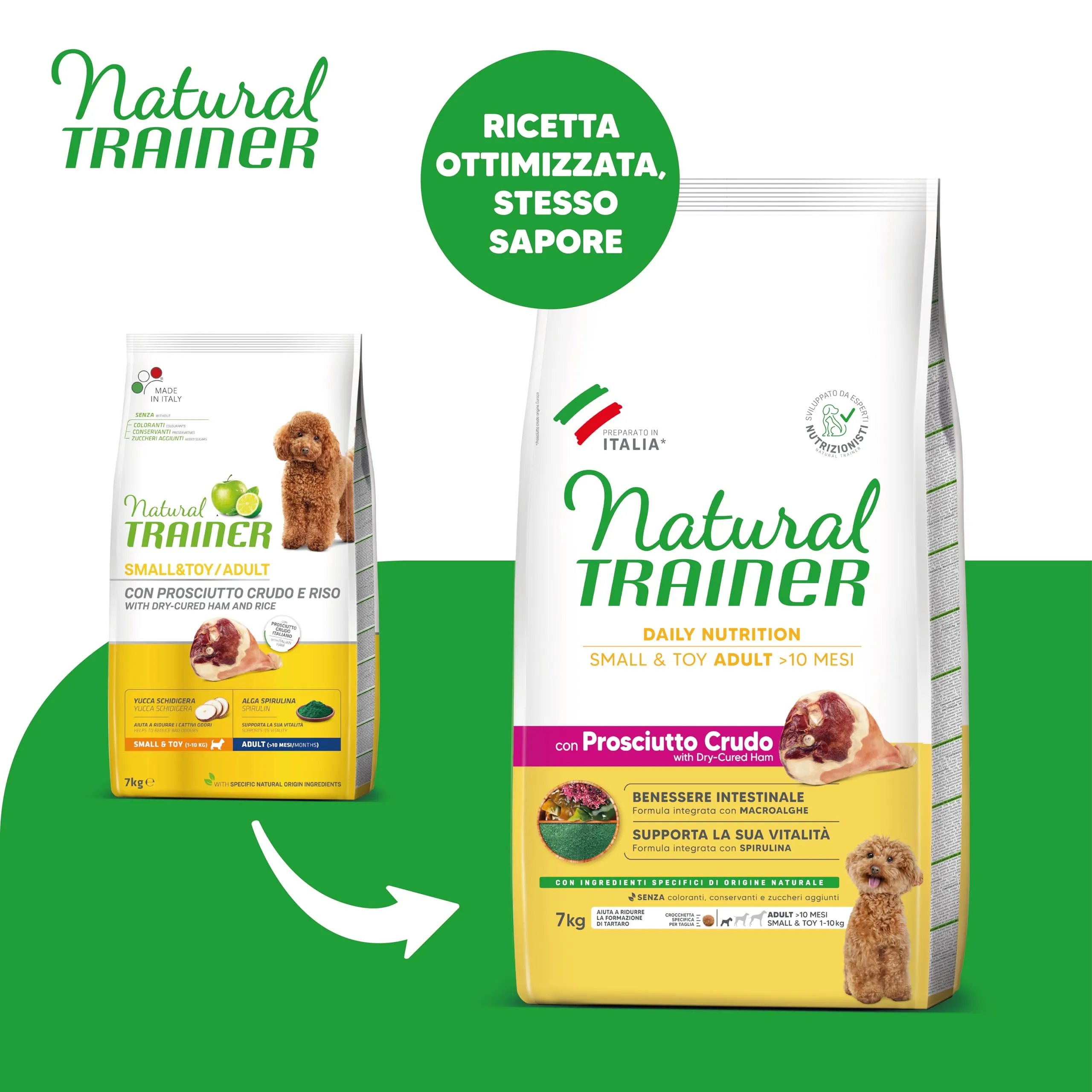 Trainer Natural Small & Toy Cibo per Cani Adulti con Prosciutto Crudo, 7 kg - immagine 2