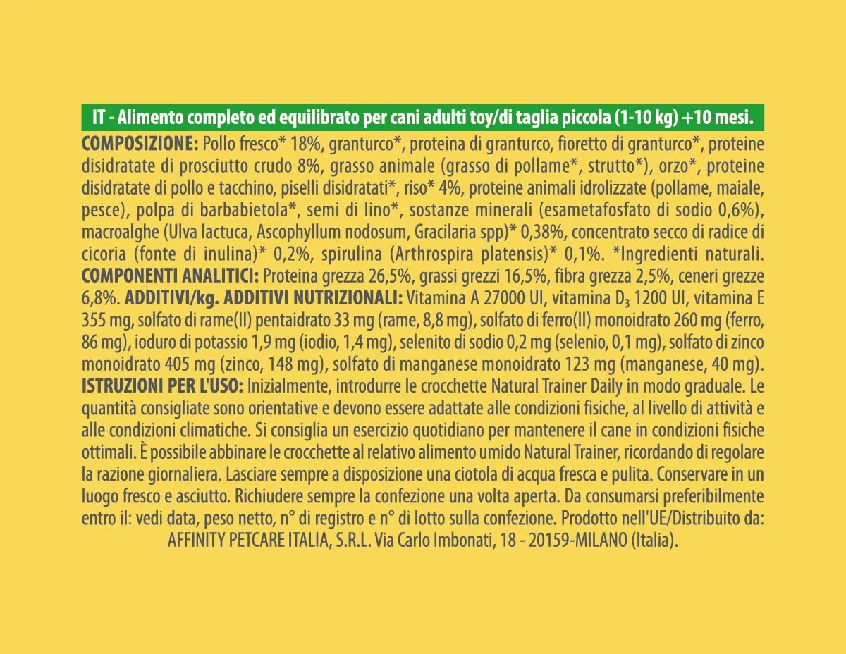 Trainer Natural Small & Toy Cibo per Cani Adulti con Prosciutto Crudo, 7 kg - immagine 4