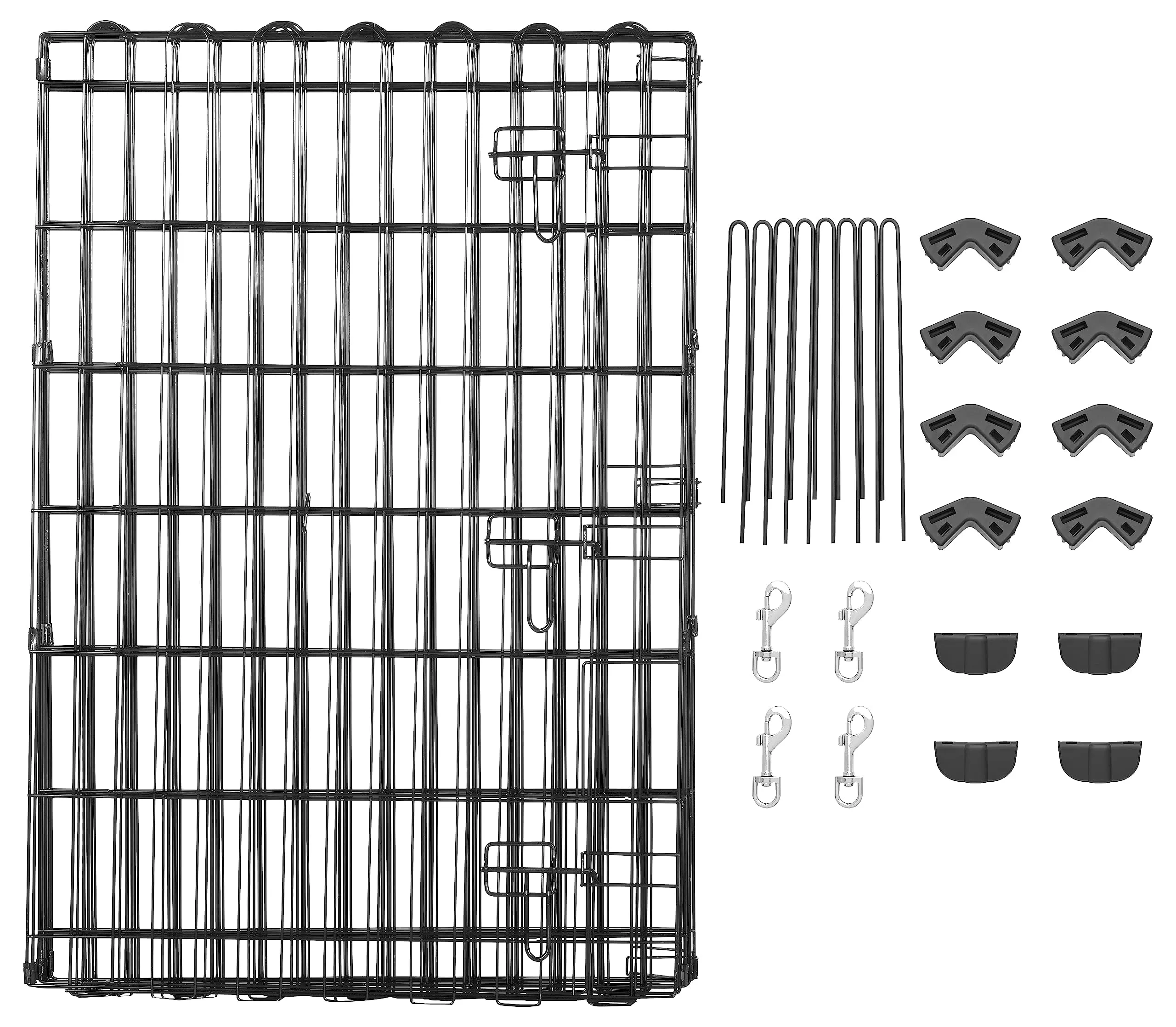 Amazon Basics Foldable Octagonal Metal Exercise Dog Playpen, Medium, Black (8 Panels, 24 x 36) - immagine 4