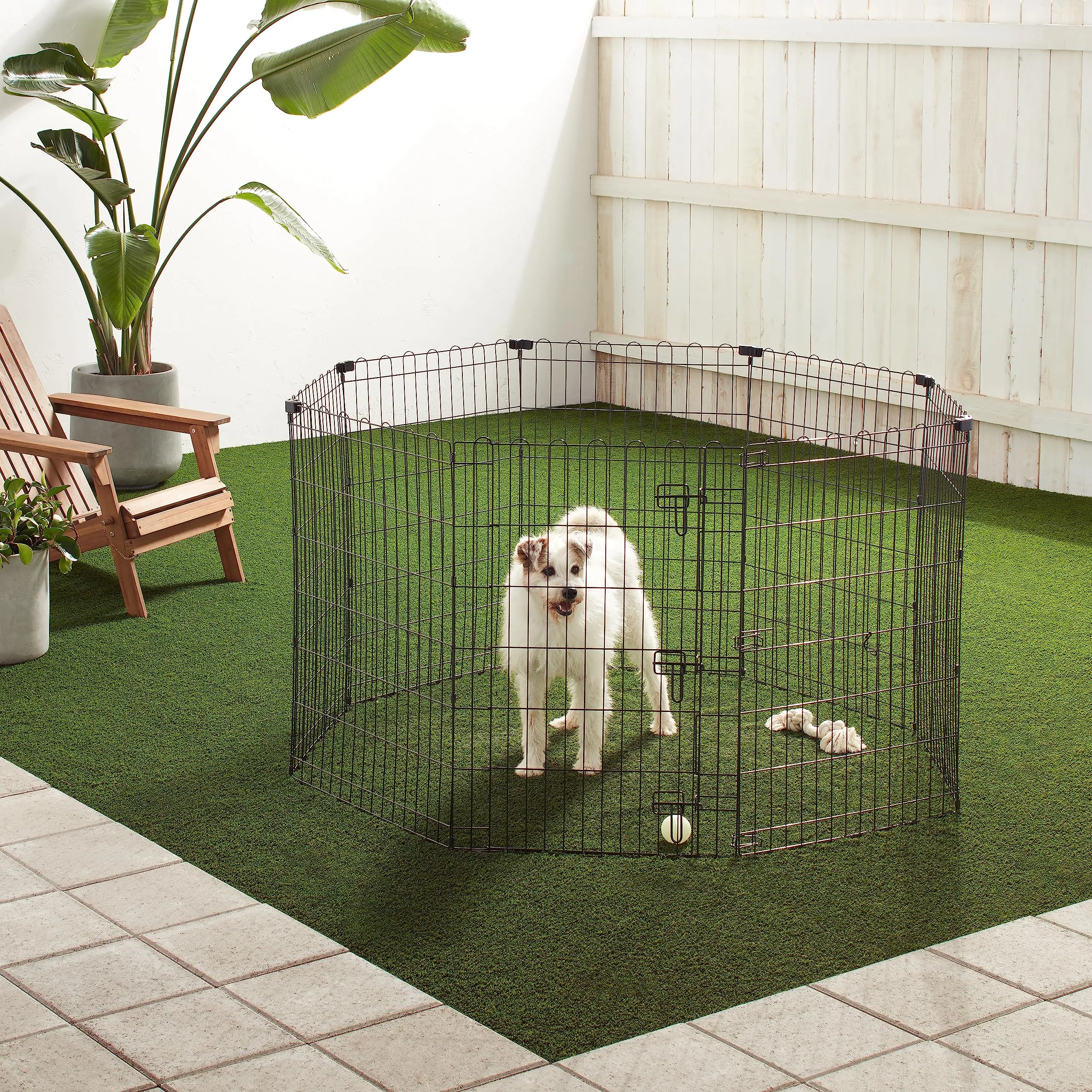 Amazon Basics Foldable Octagonal Metal Exercise Dog Playpen, Medium, Black (8 Panels, 24 x 36) - immagine 5