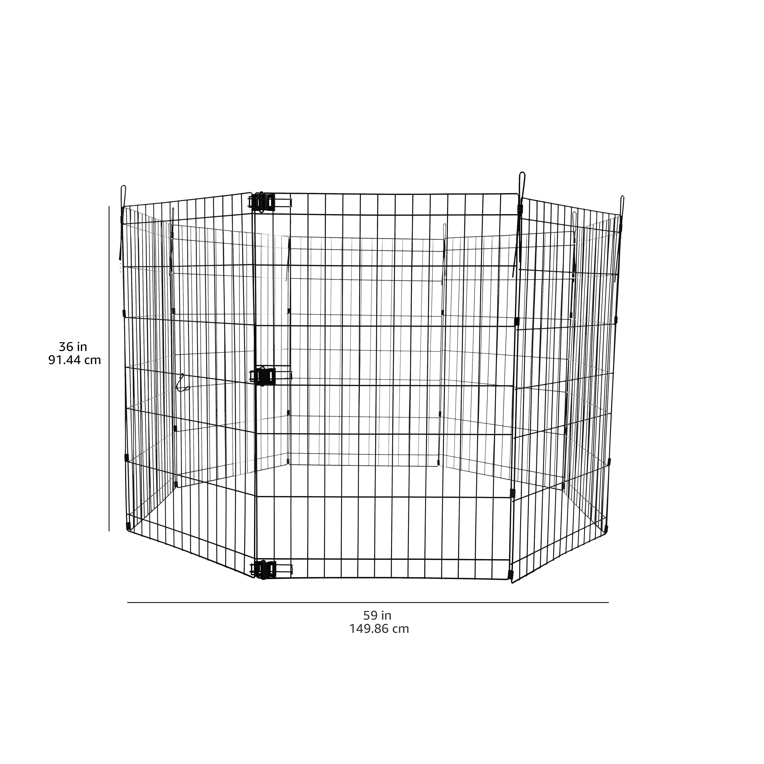 Amazon Basics Box per Esercizi per Cani e Animali Domestici, Pieghevole in Metallo, senza porta, 91 cm - immagine 2