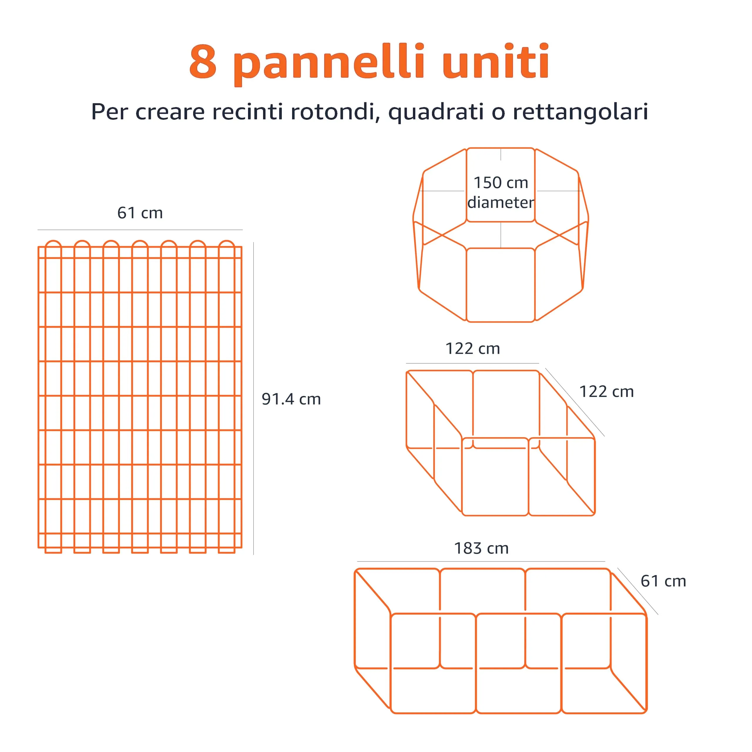 Amazon Basics Box per Esercizi per Cani e Animali Domestici, Pieghevole in Metallo, senza porta, 91 cm - immagine 3