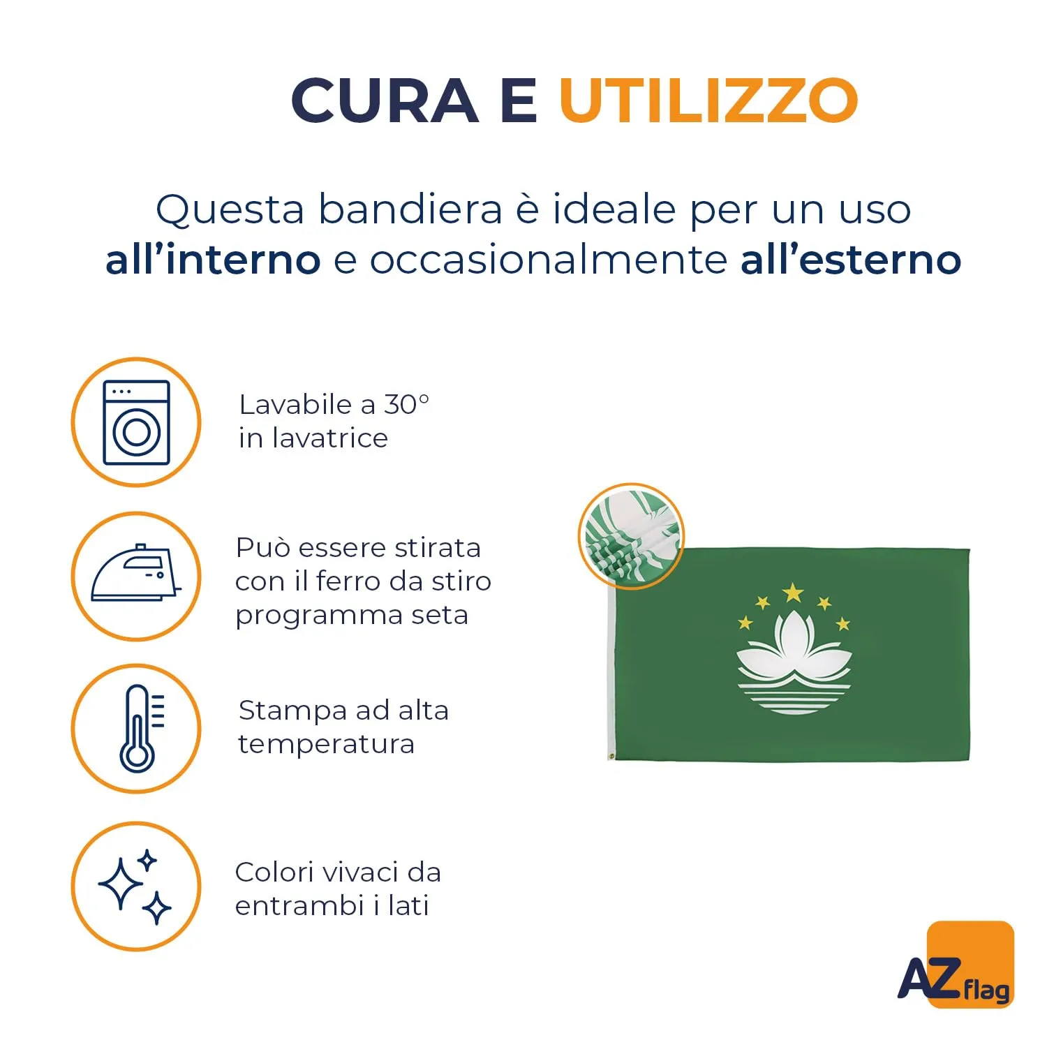 AZ FLAG Bandiera Macao 90x60 cm Poliestere 100D con 2 Occhielli - immagine 5
