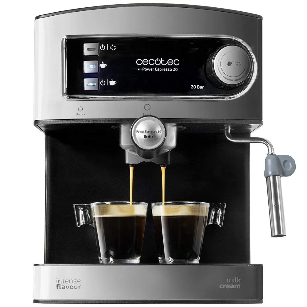 Cecotec Power Espresso 20 Macchina da Caffè Espresso, 850 W, 20 Bar, Serbatoio 1,6 L, Acciaio Inox - immagine 1