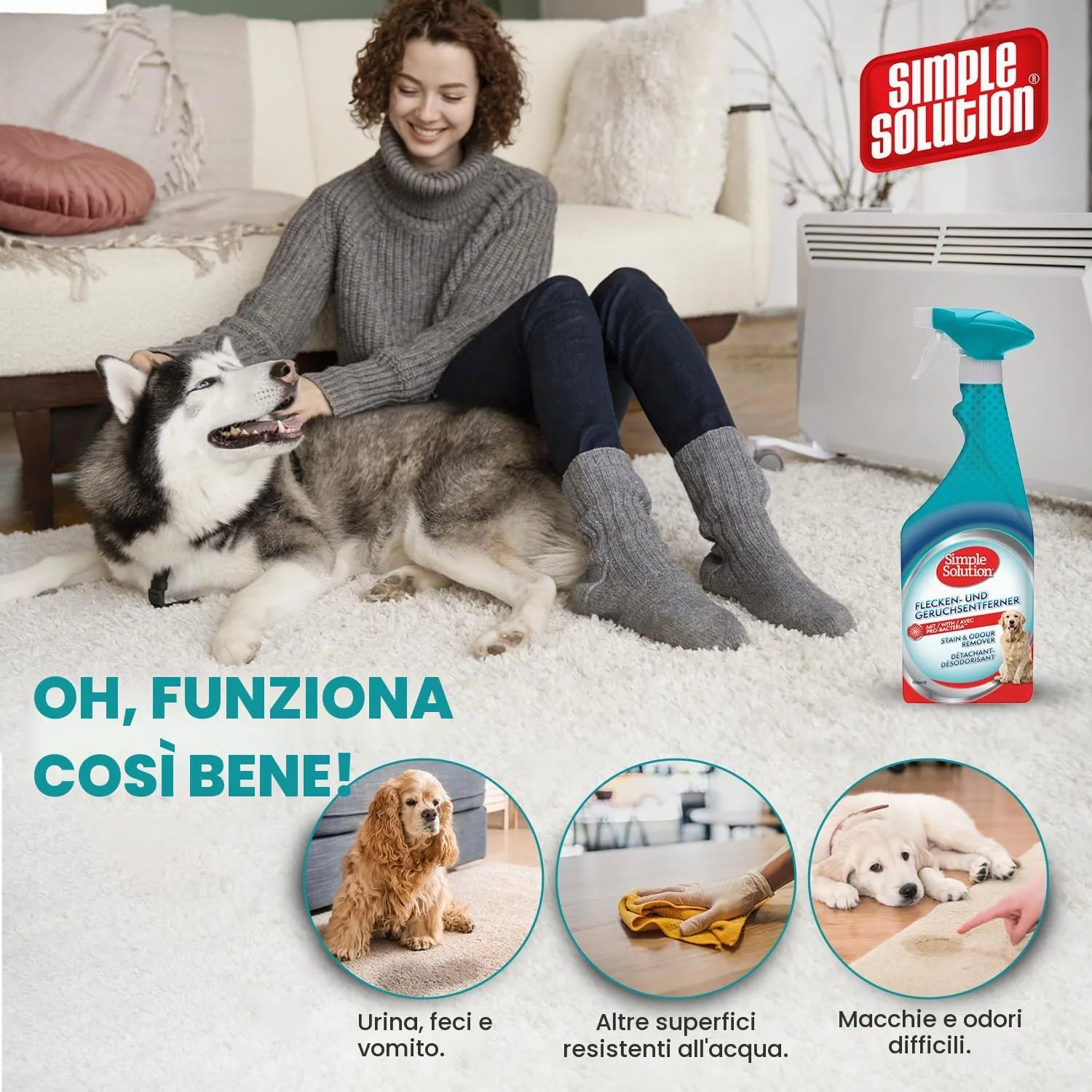 Simple Solution Spray Rimuovi Macchie e Odori per Cani 750ml - immagine 4